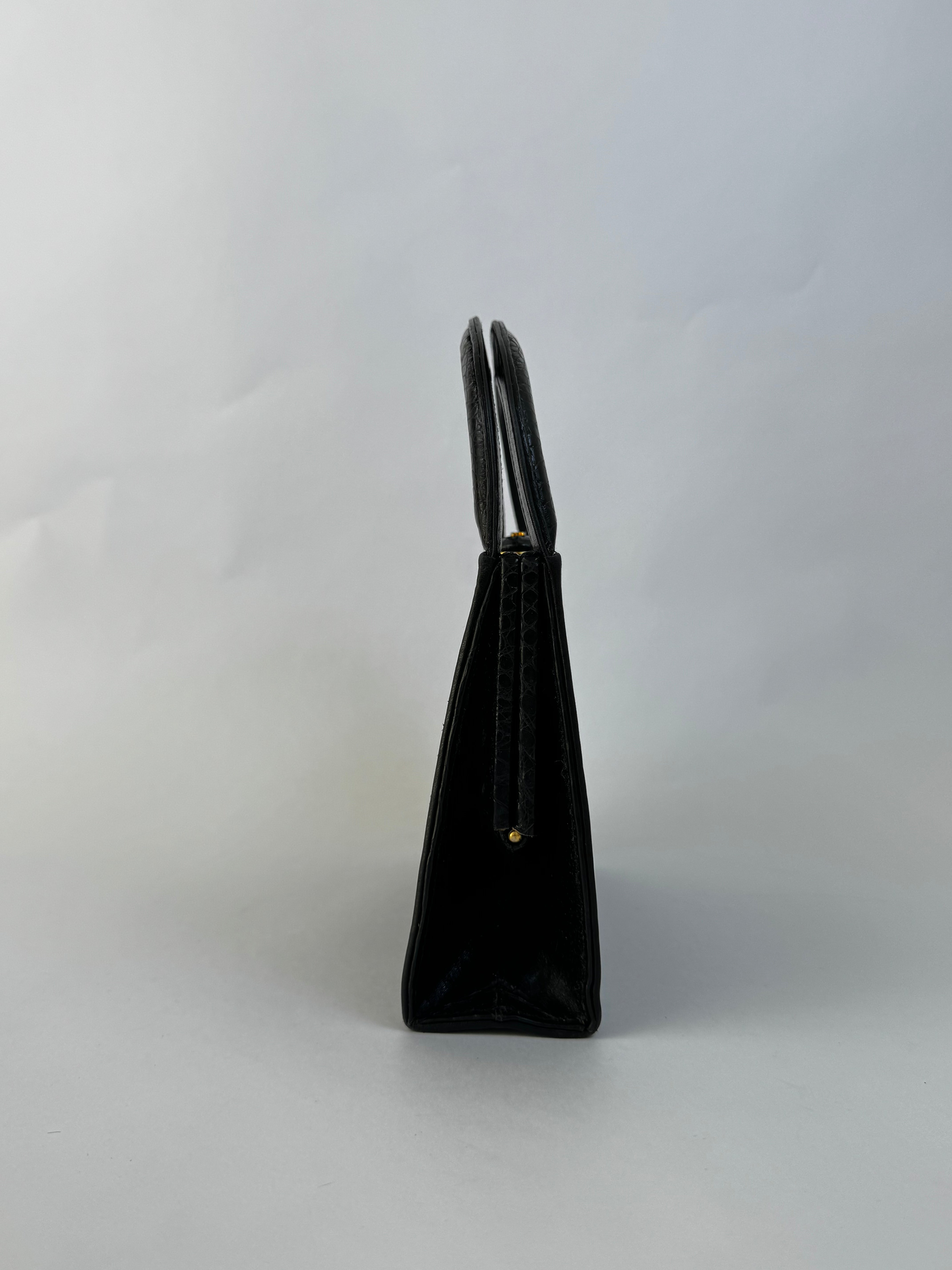 Chanel Vintage Crocodile Handbag Black