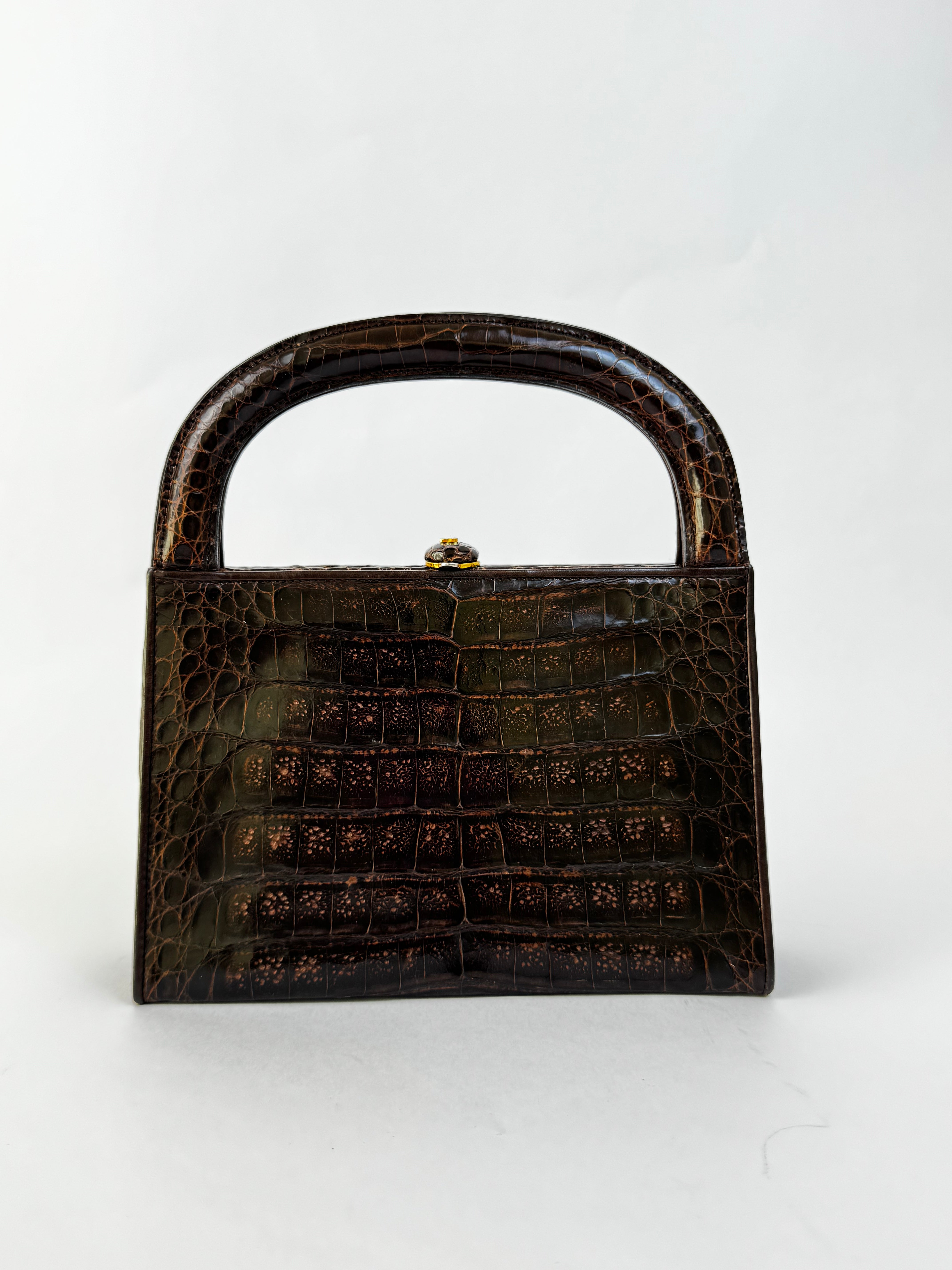 Chanel Vintage Crocodile Handbag Brown