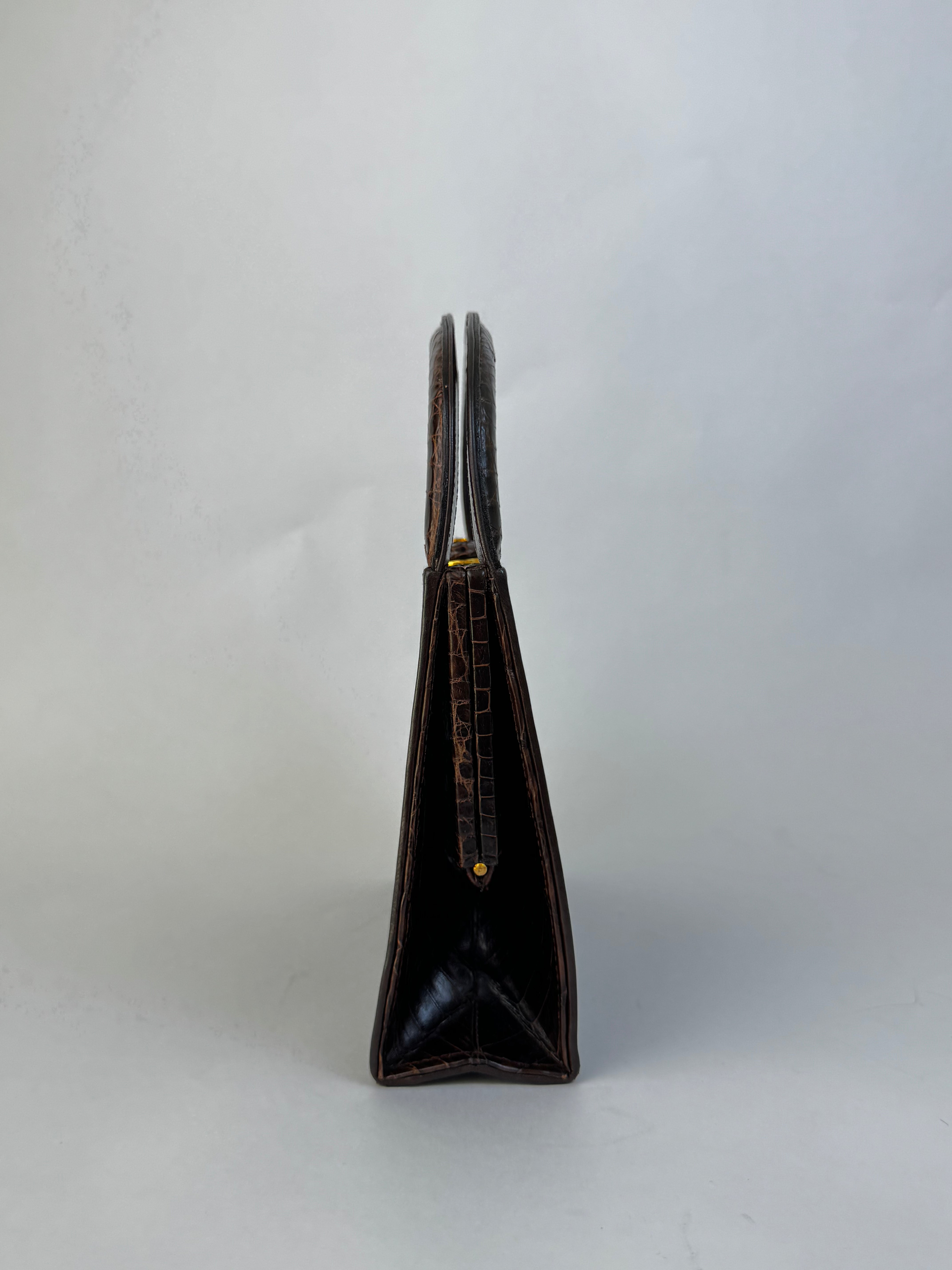 Chanel Vintage Crocodile Handbag Brown