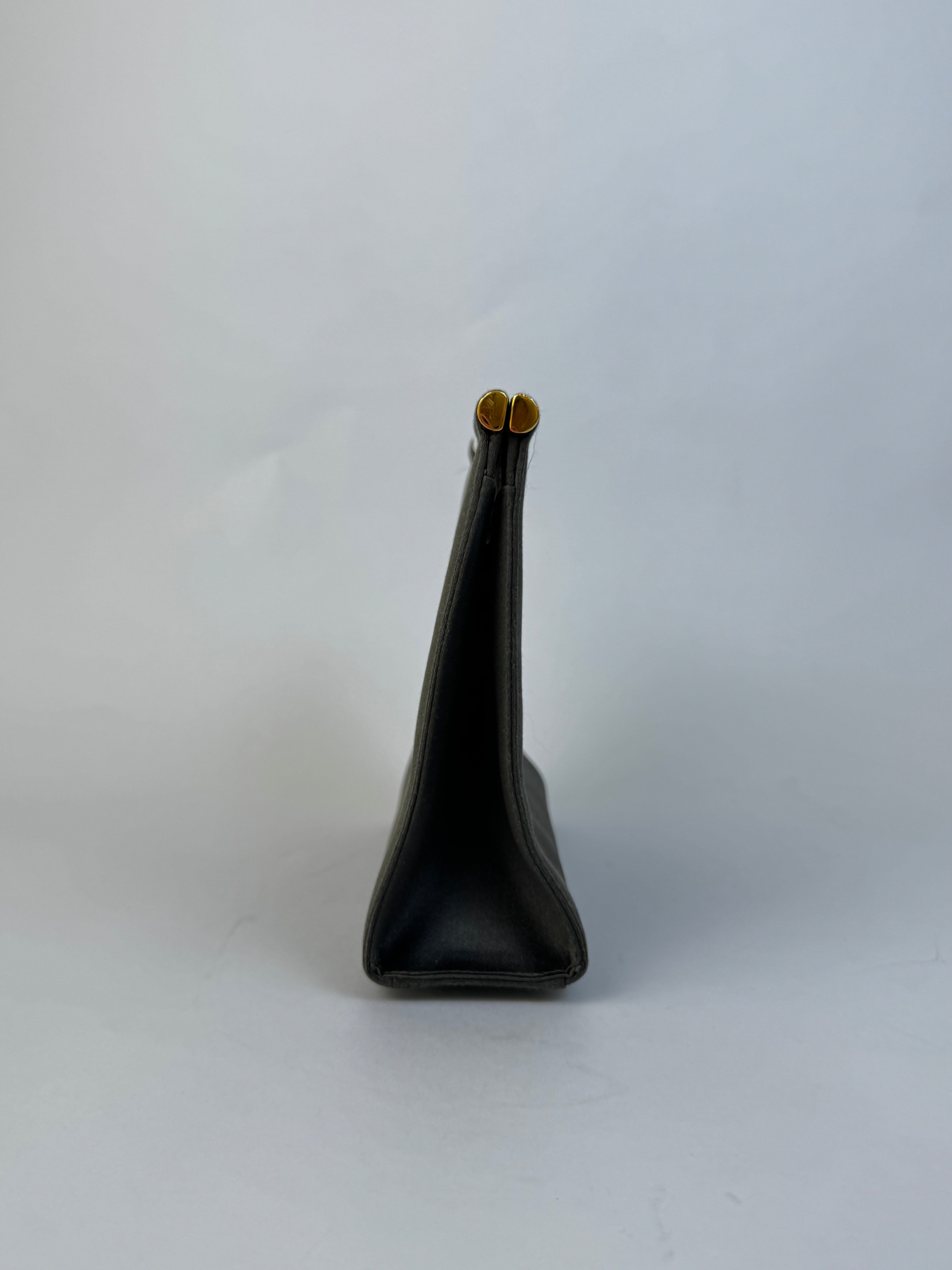 Chanel Grey Satin Handbag