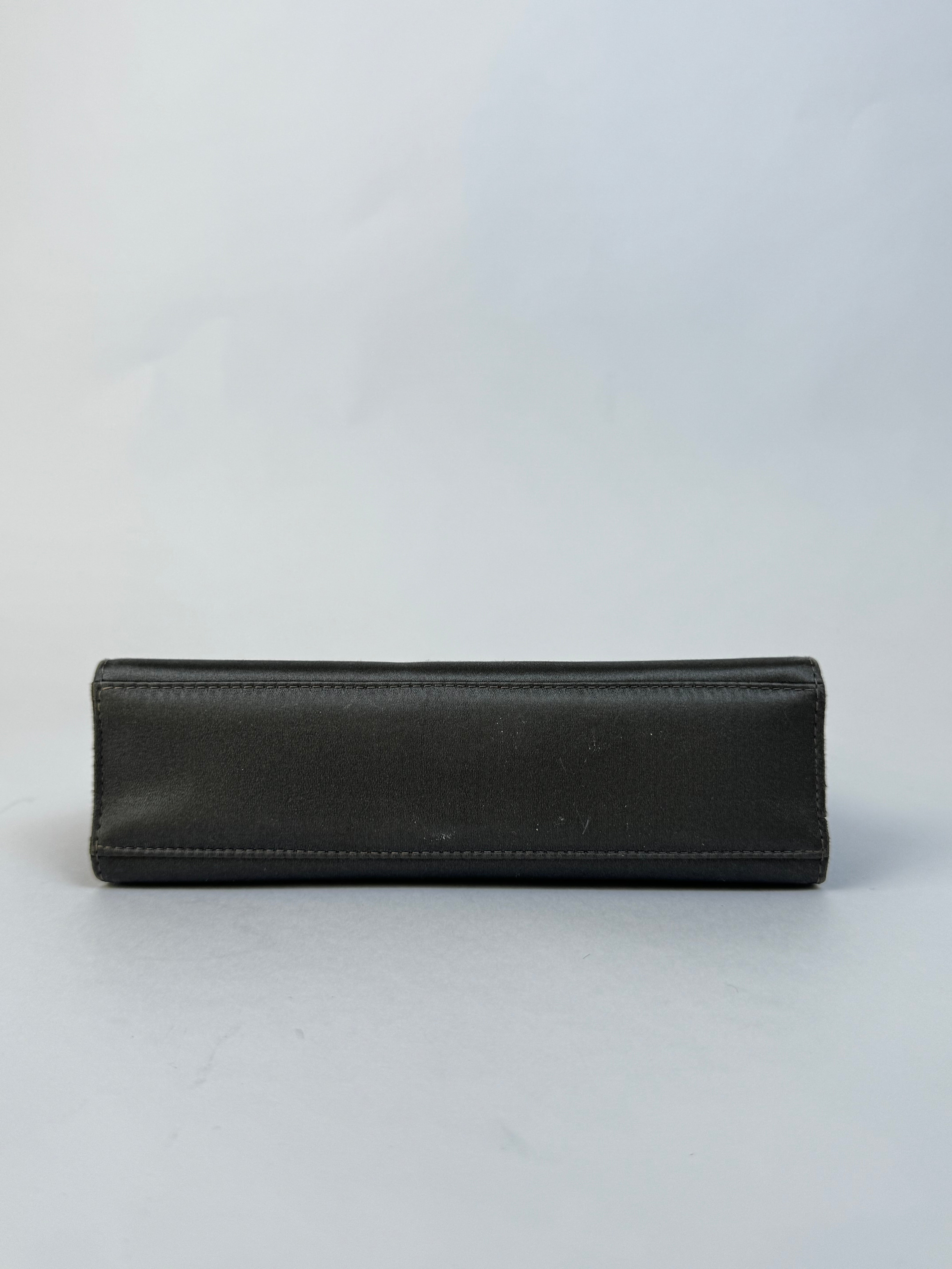 Chanel Grey Satin Handbag