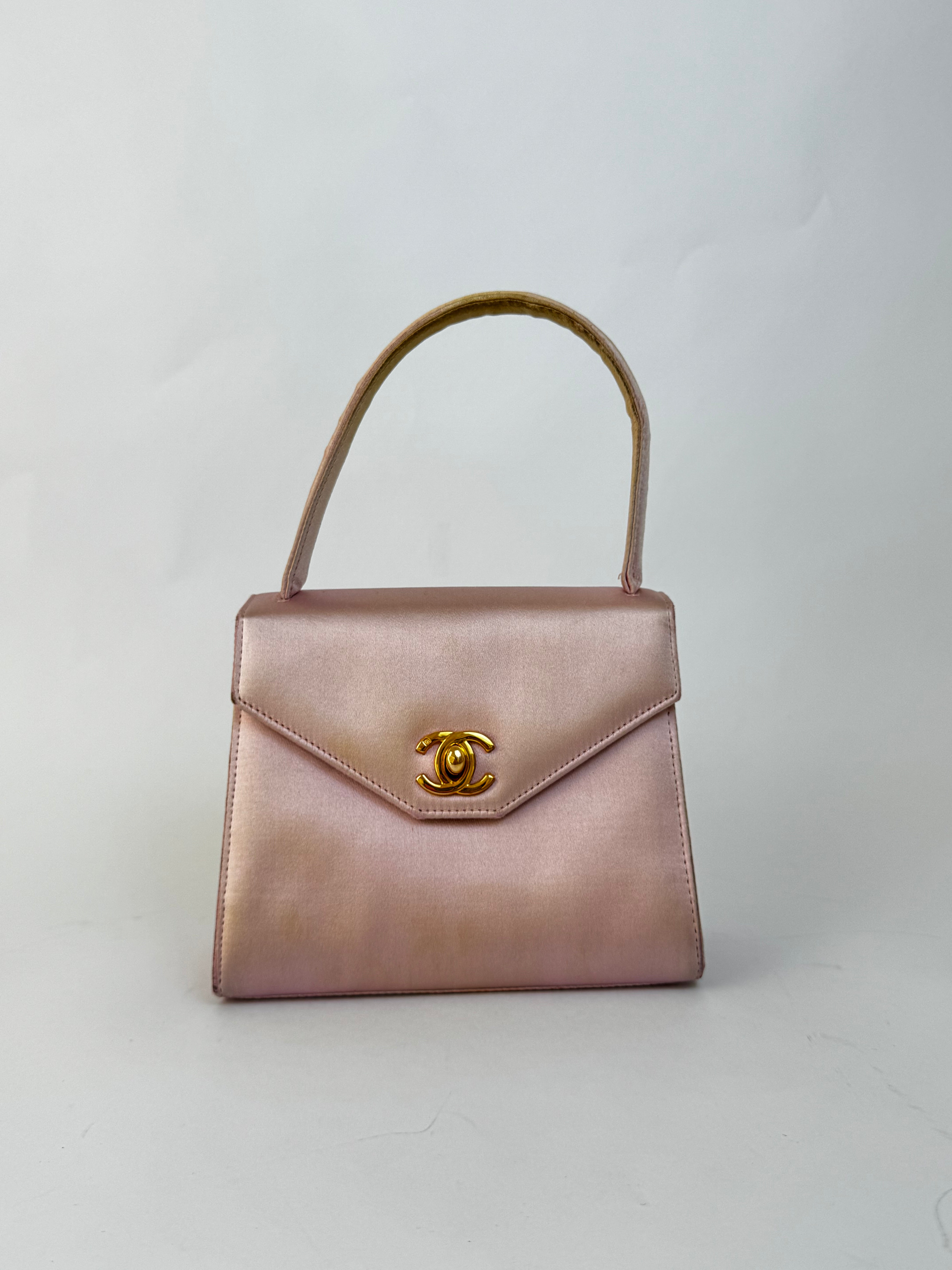 Chanel Vintage Pink Satin Handbag
