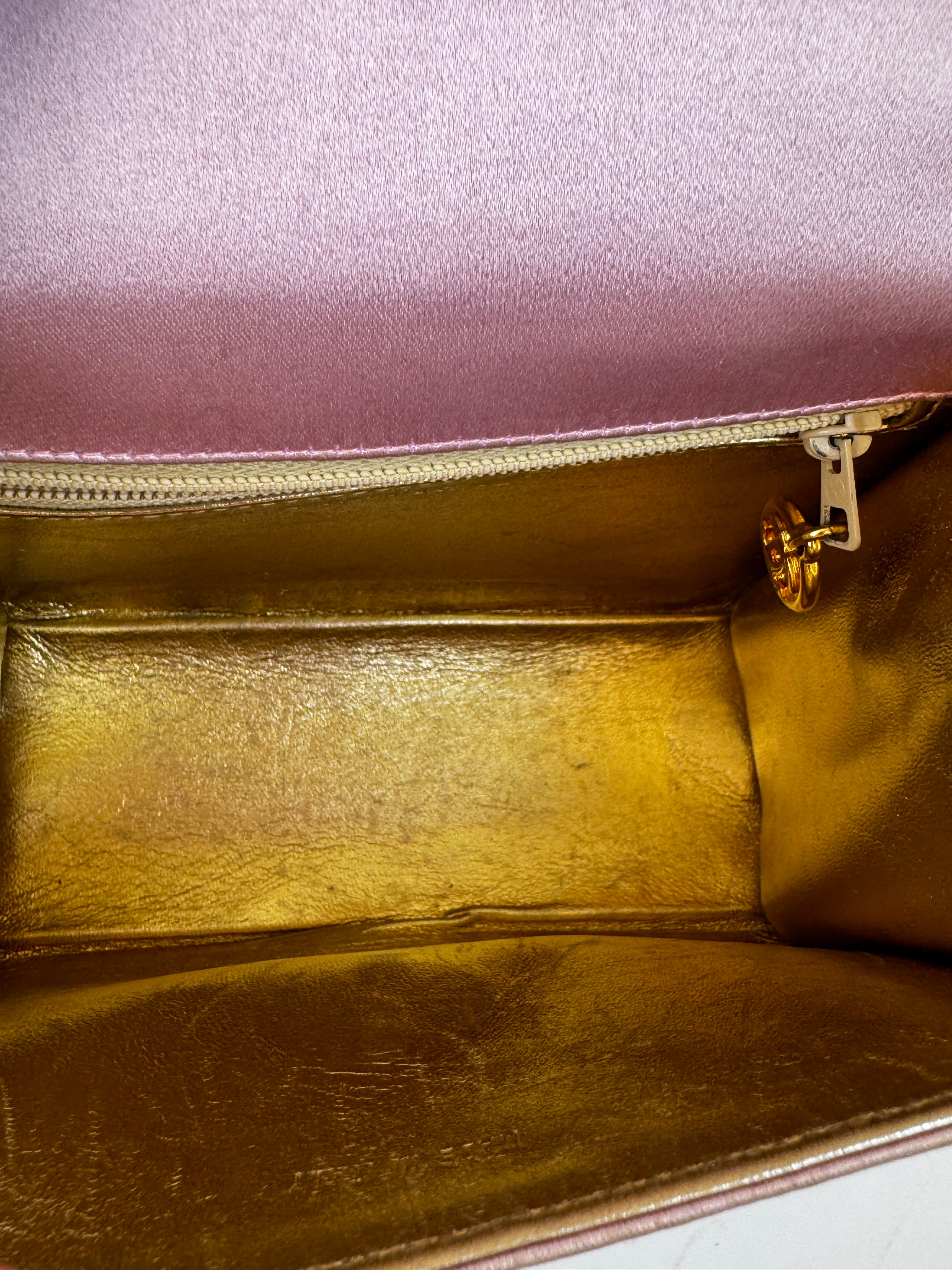 Chanel Vintage Pink Satin Handbag