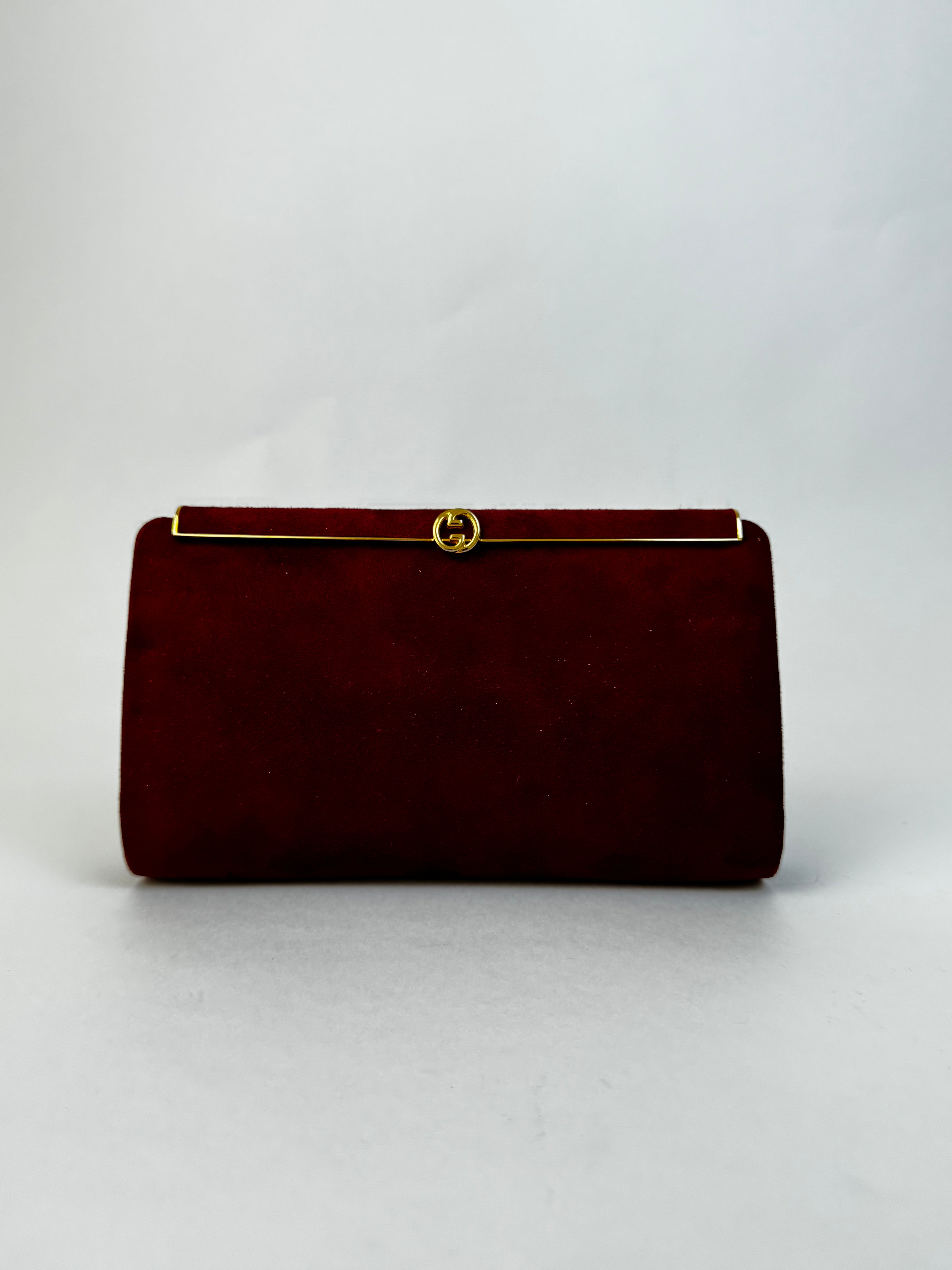 Gucci Vintage Suede Bordeaux Clutch