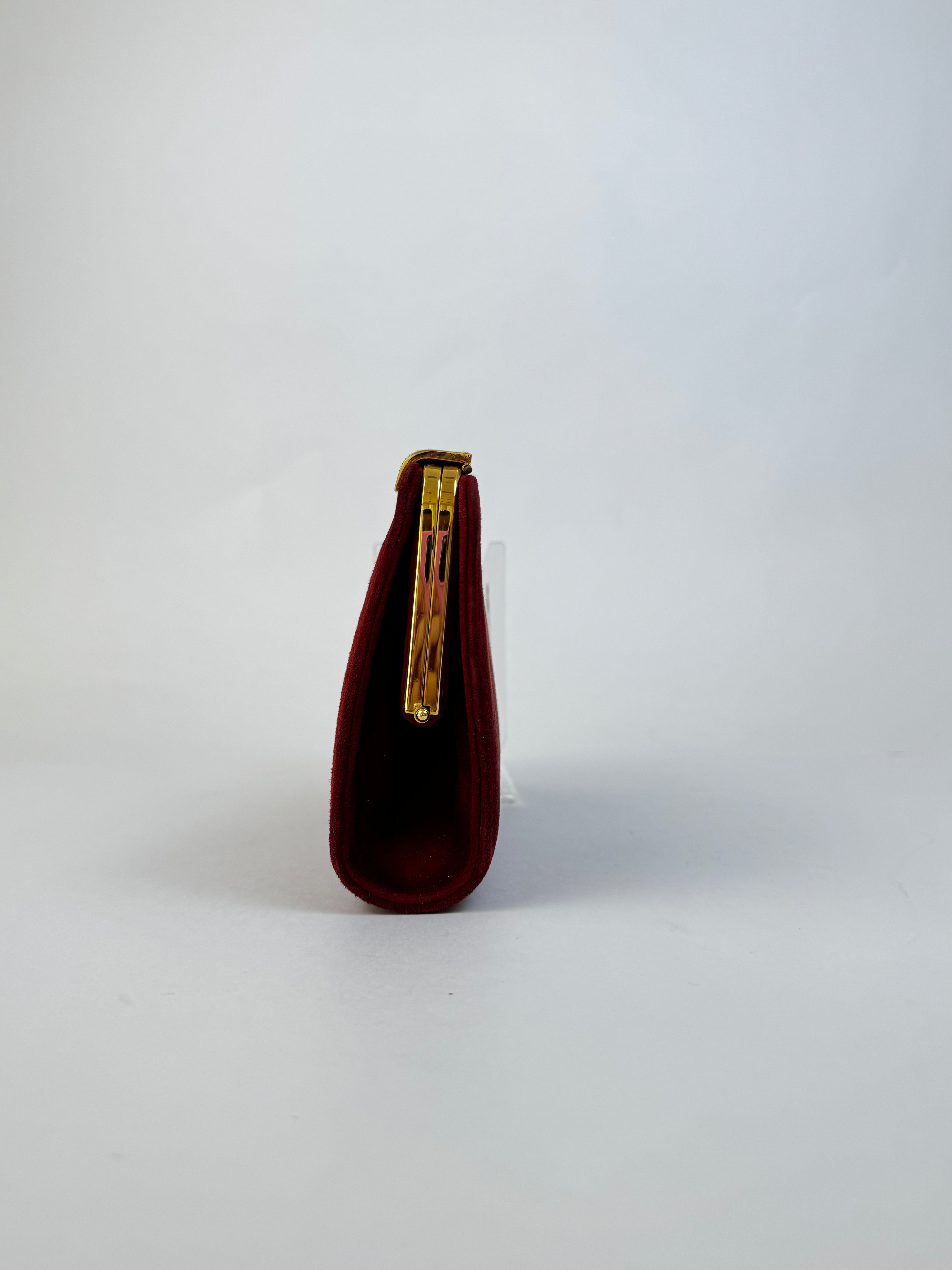 Gucci Vintage Suede Bordeaux Clutch