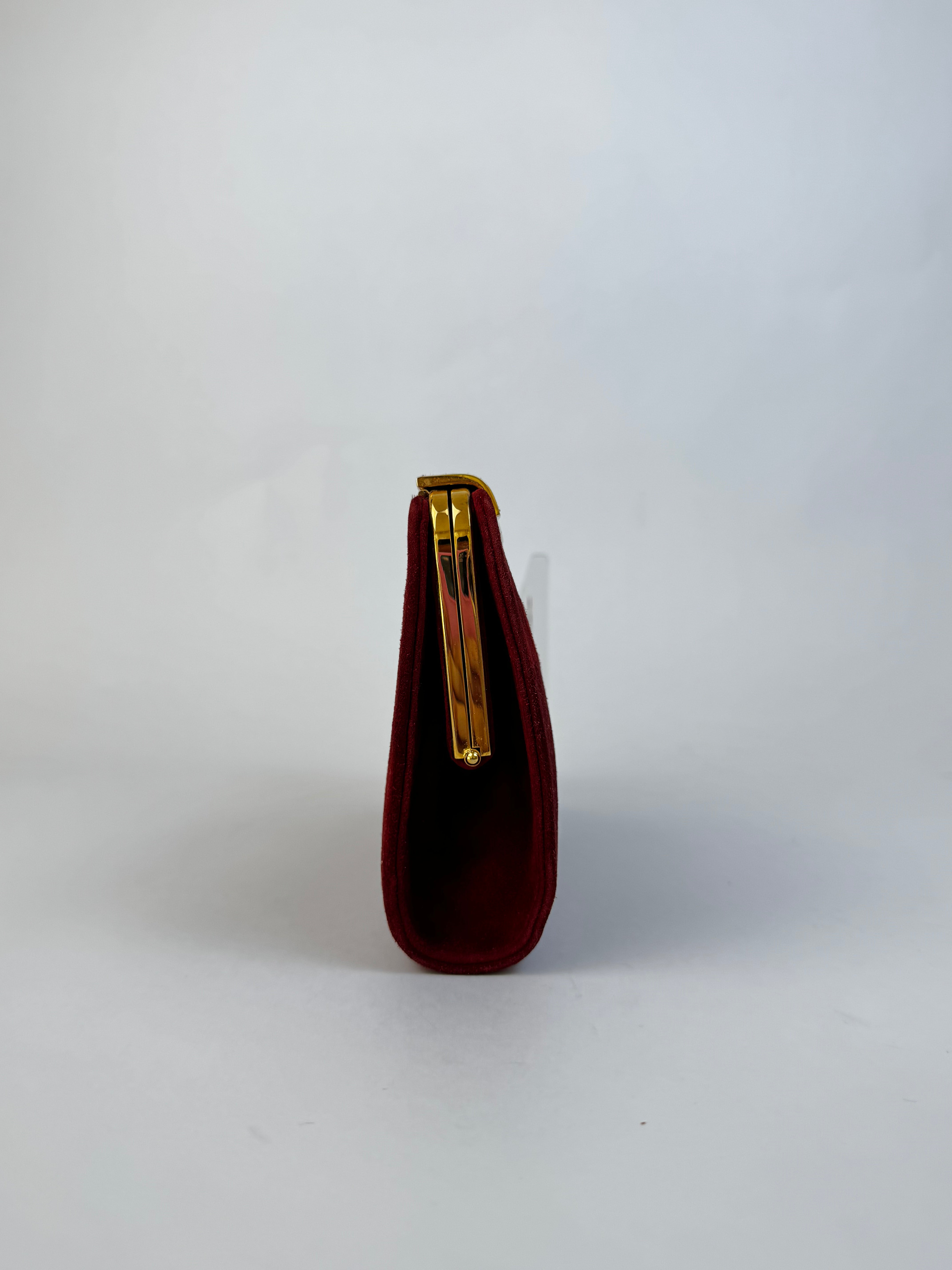 Gucci Vintage Suede Bordeaux Clutch