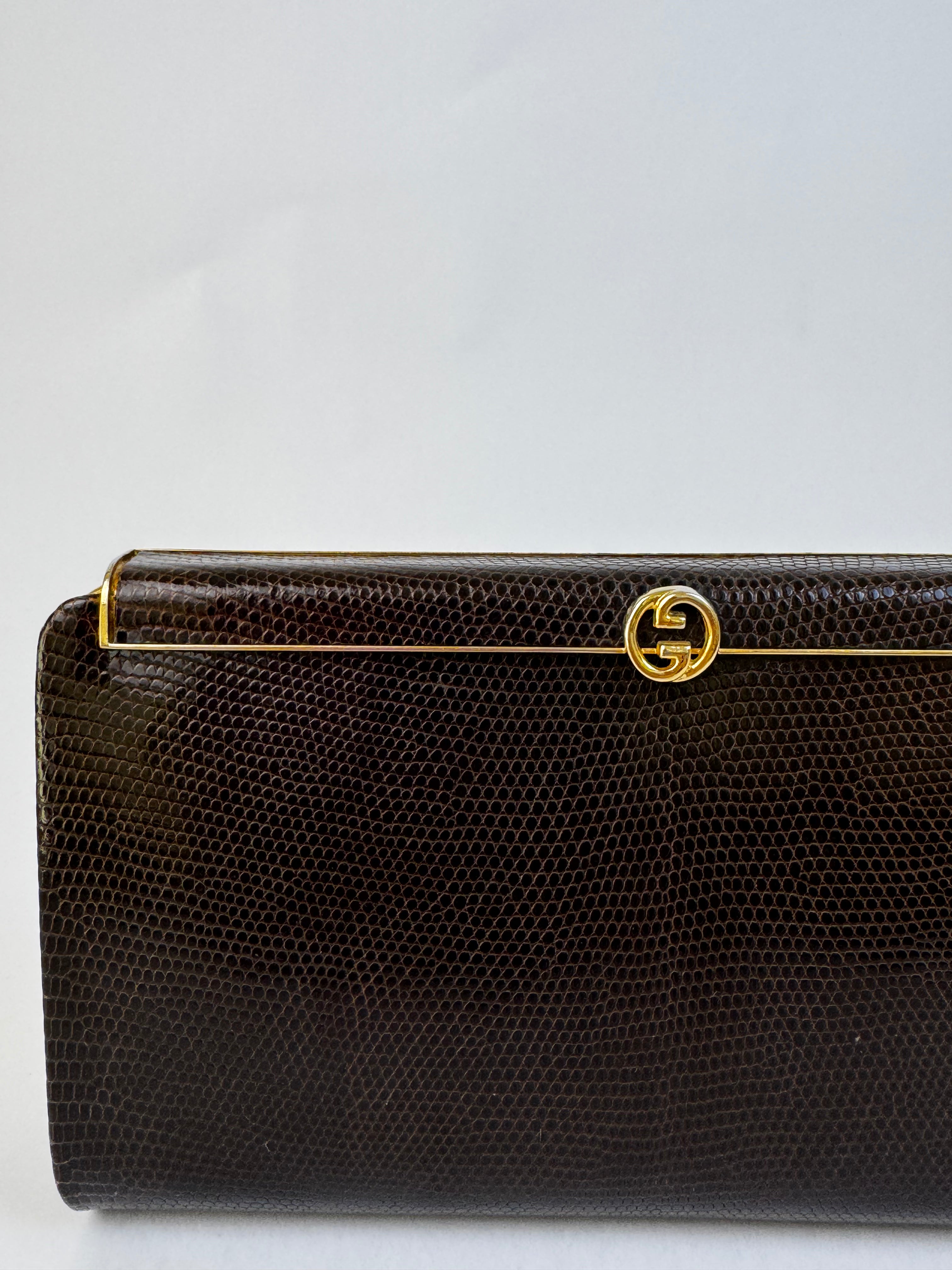 Gucci Vintage Python Leather Clutch