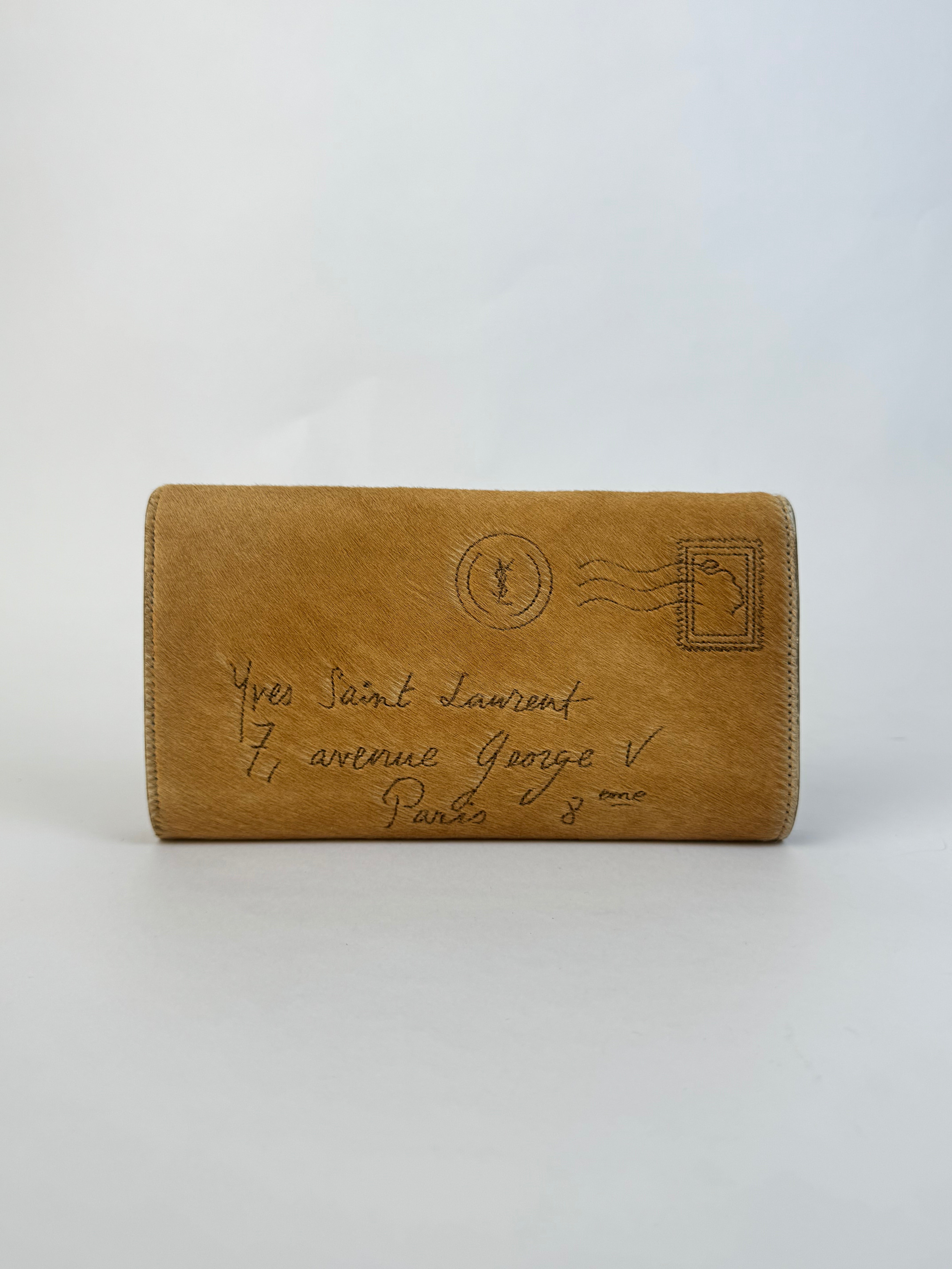 YSL Vintage Pony Hair Mailer Clutch