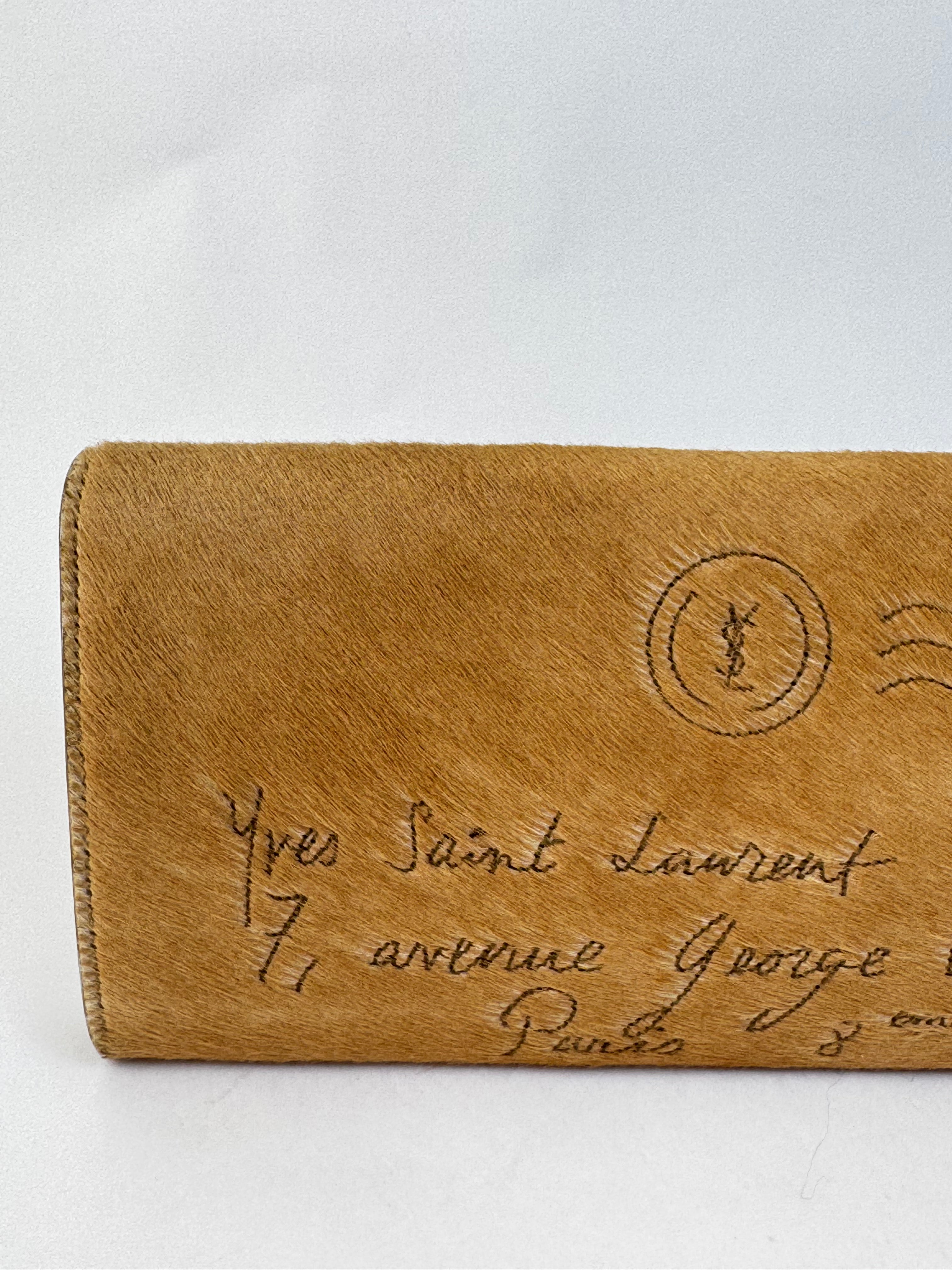 YSL Vintage Pony Hair Mailer Clutch