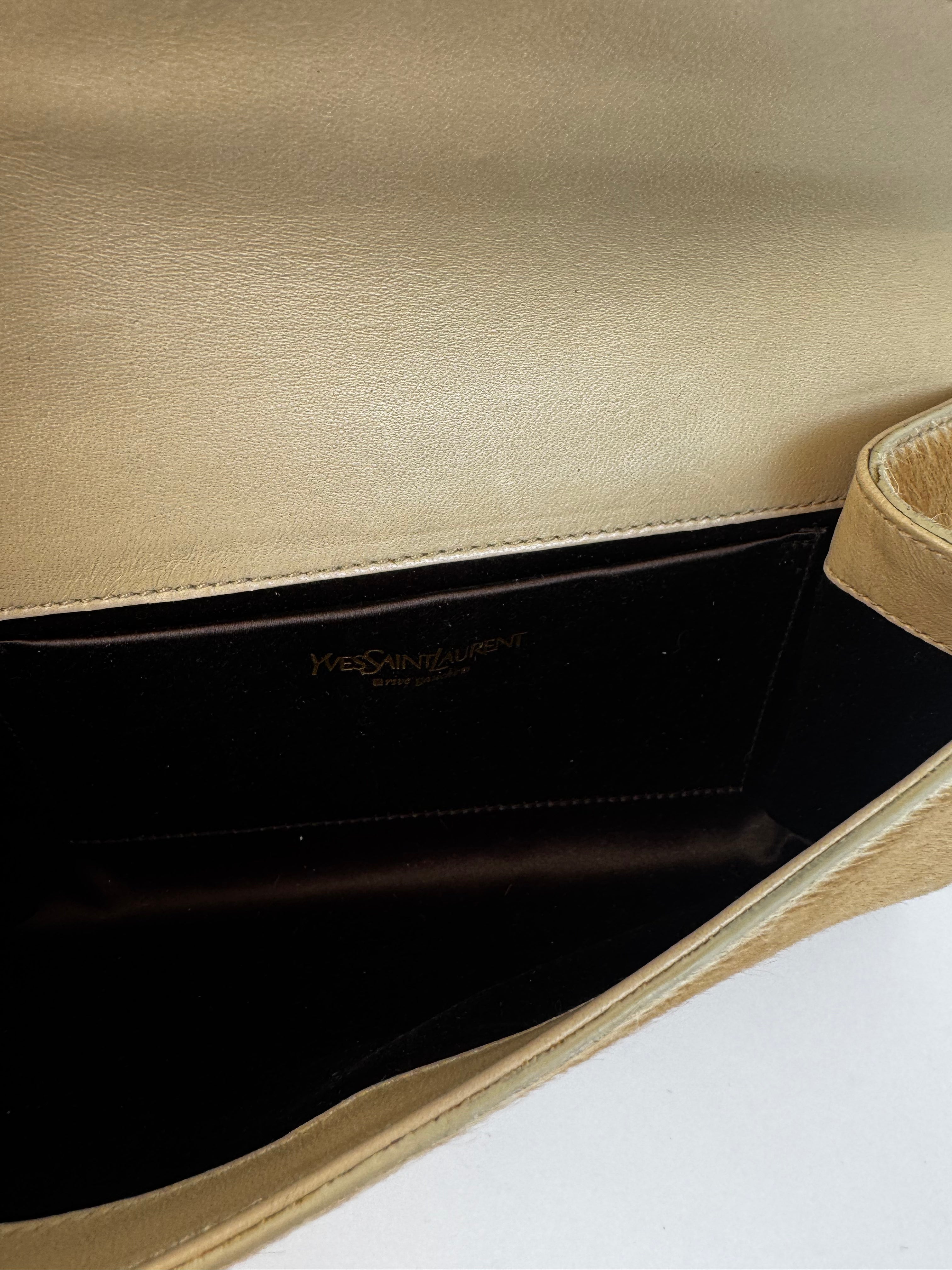 YSL Vintage Pony Hair Mailer Clutch