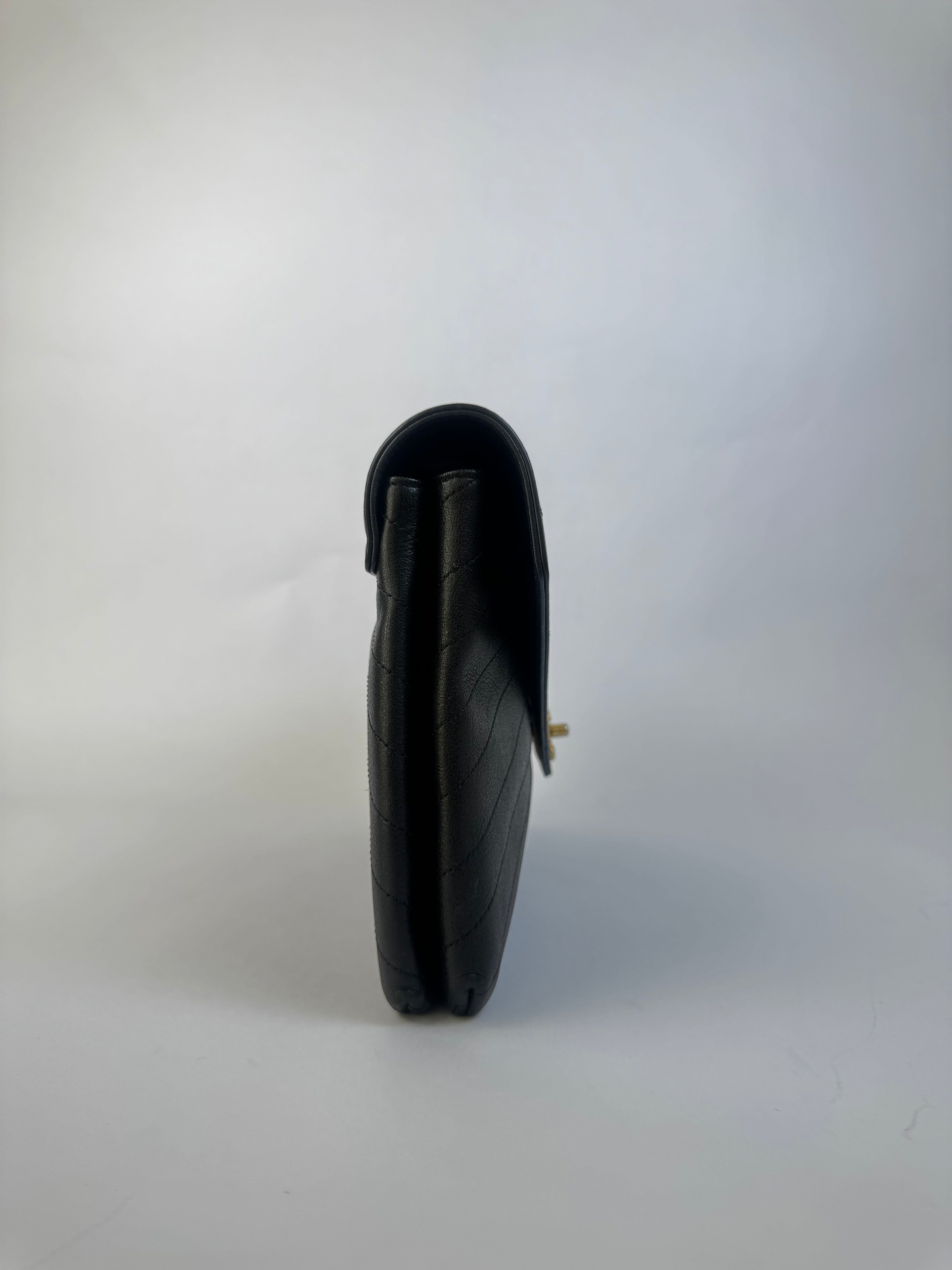 Chanel Vintage Chevron Lambskin Clutch