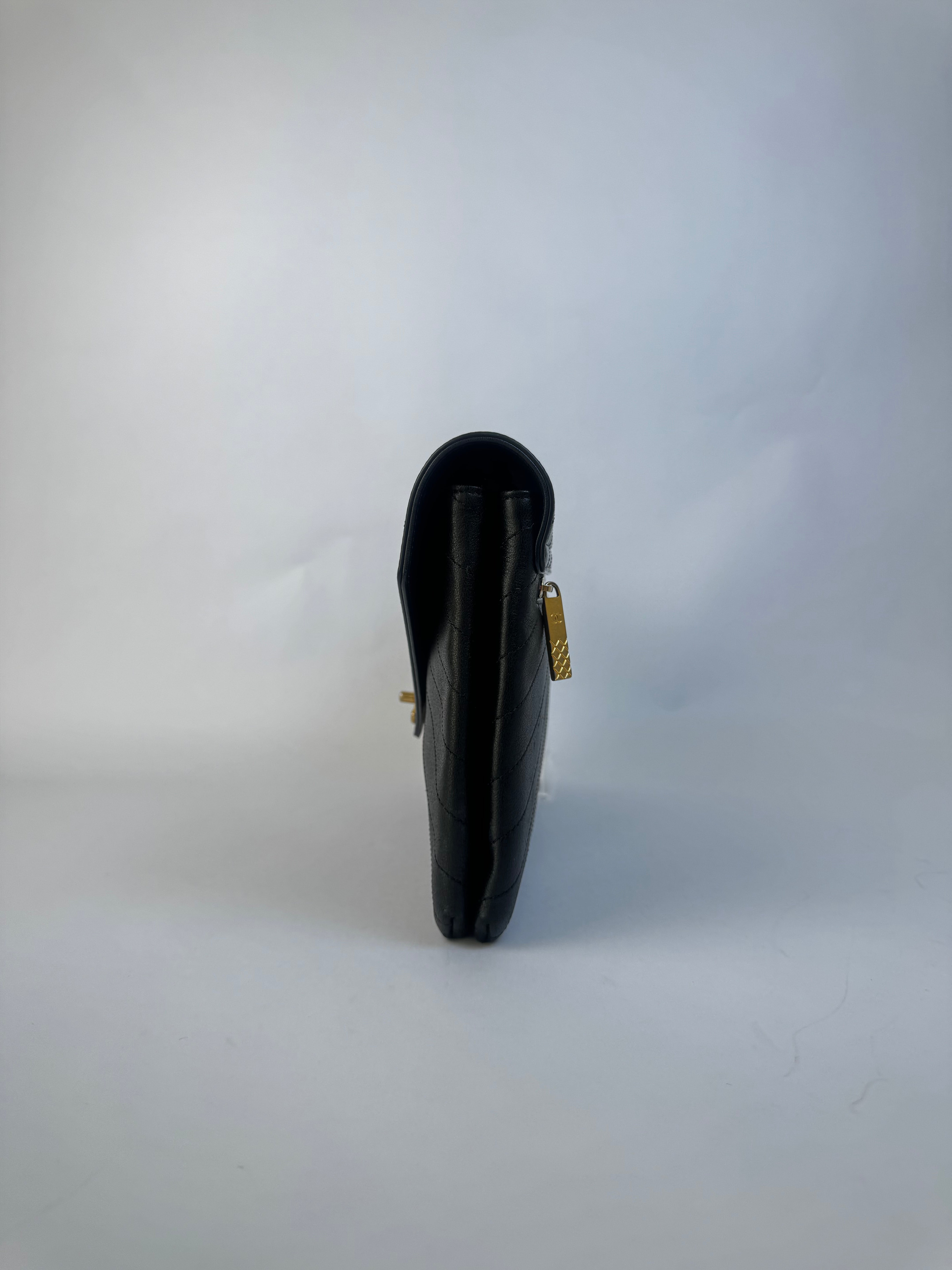 Chanel Vintage Chevron Lambskin Clutch