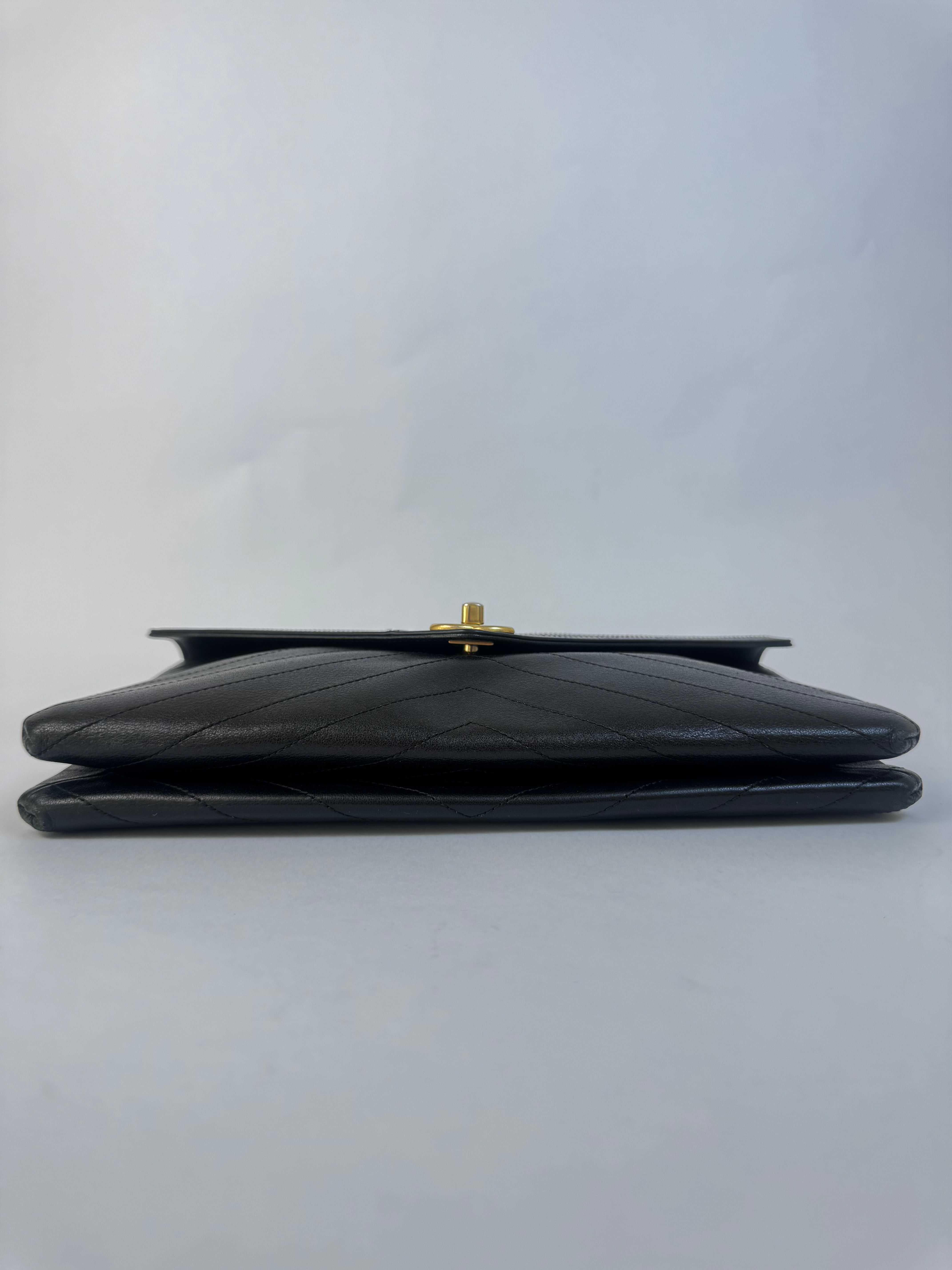 Chanel Vintage Chevron Lambskin Clutch