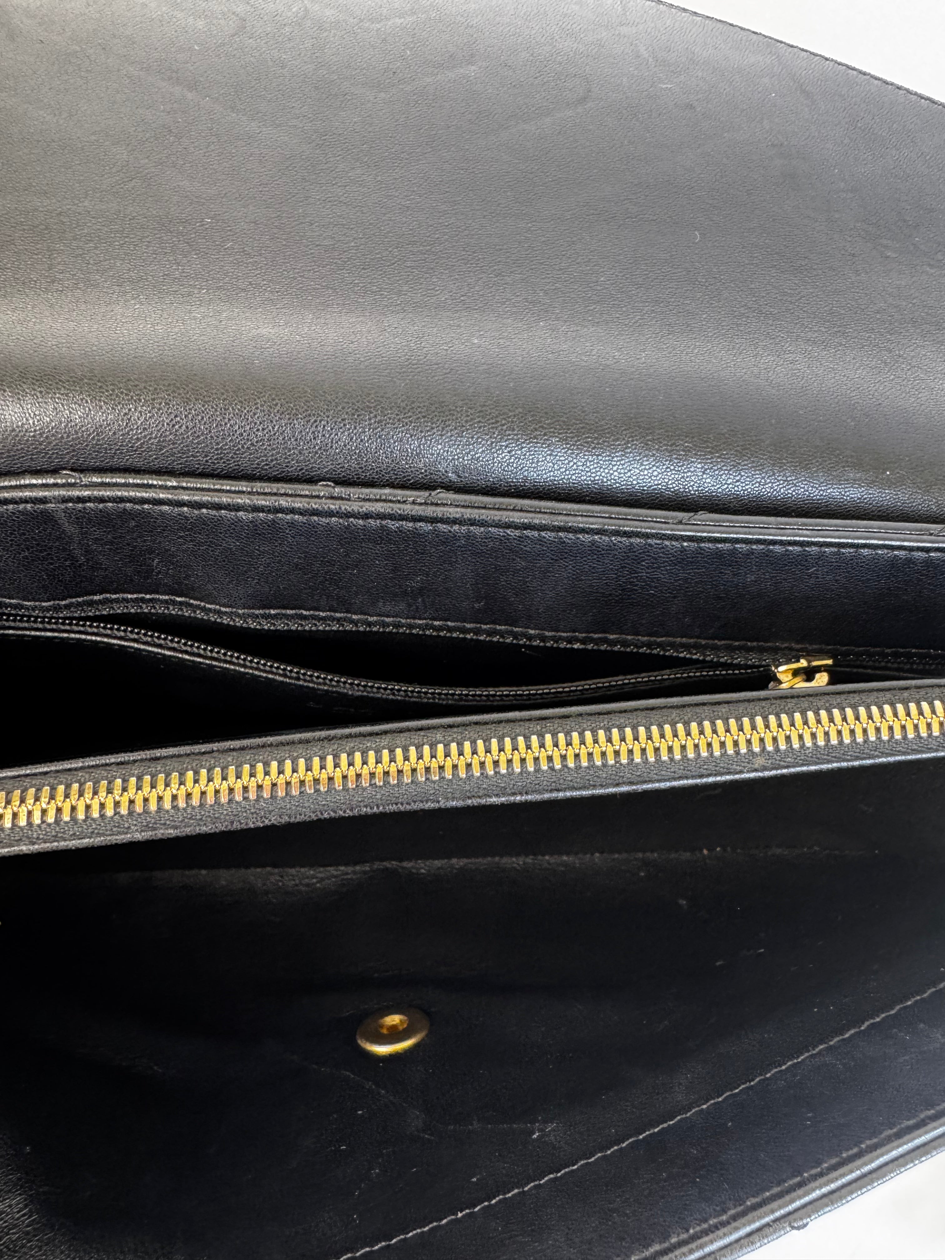 Chanel Vintage Chevron Lambskin Clutch