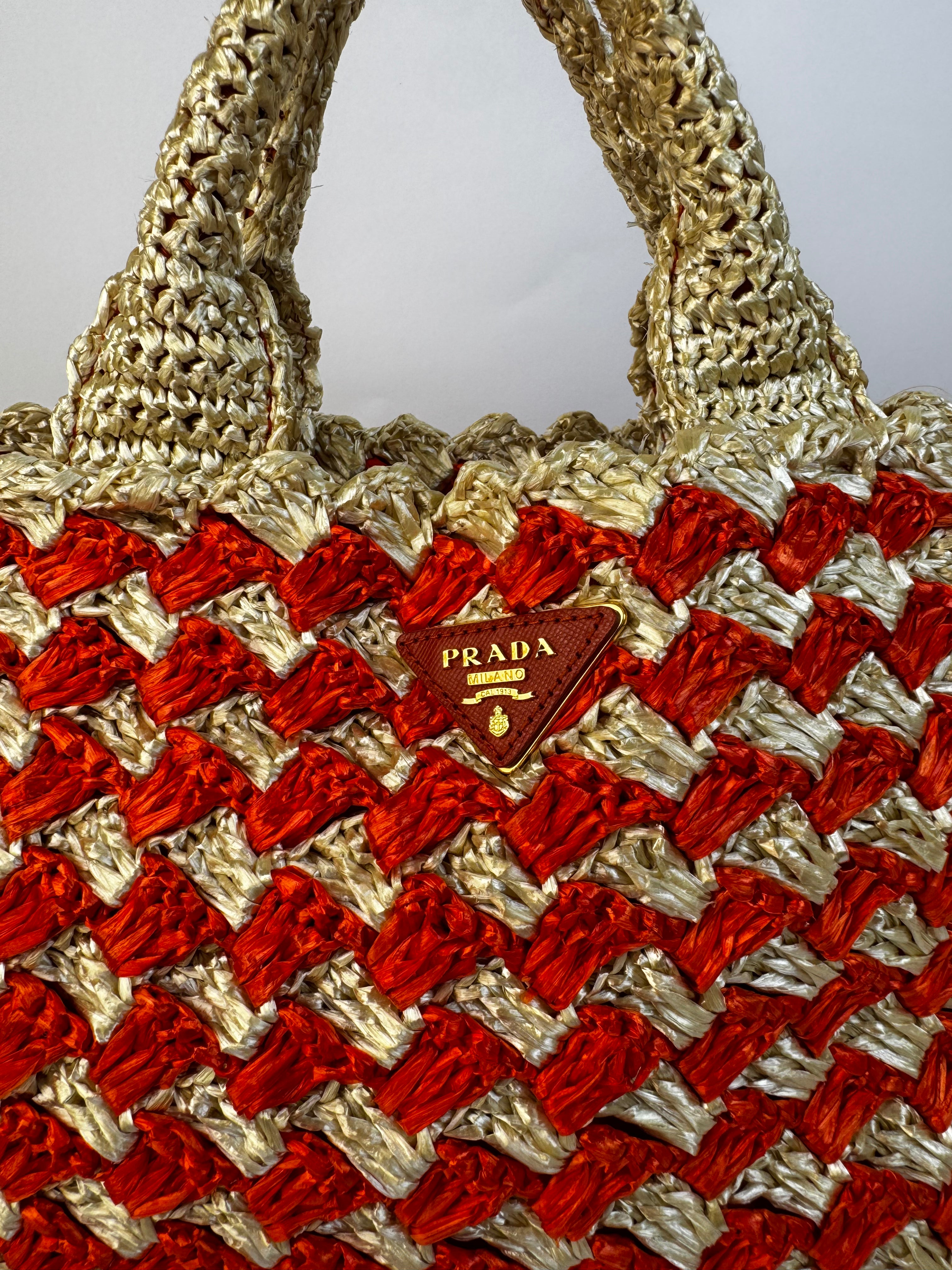 Prada Raffia Tote Bag