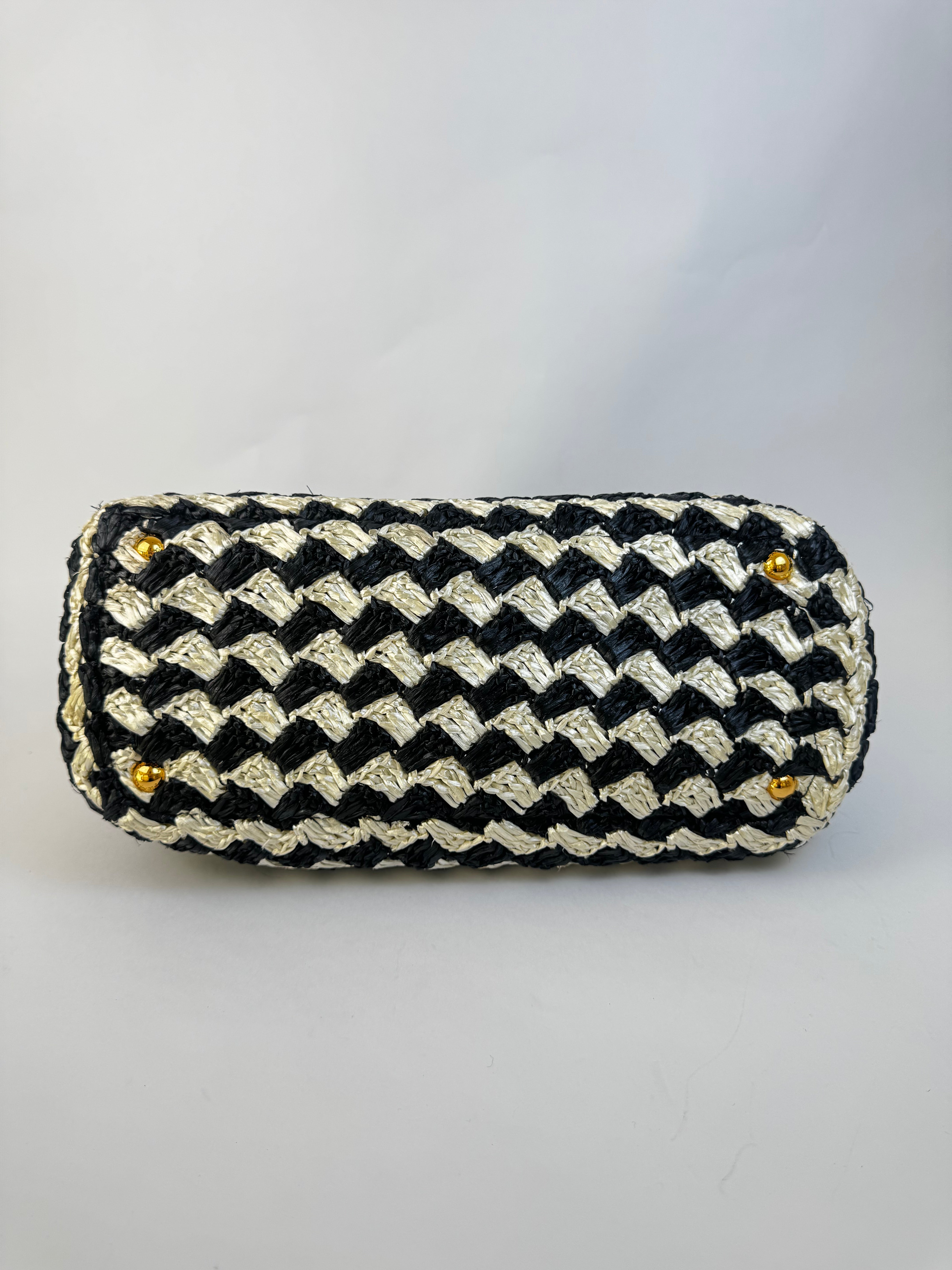 Prada Black Raffia Tote