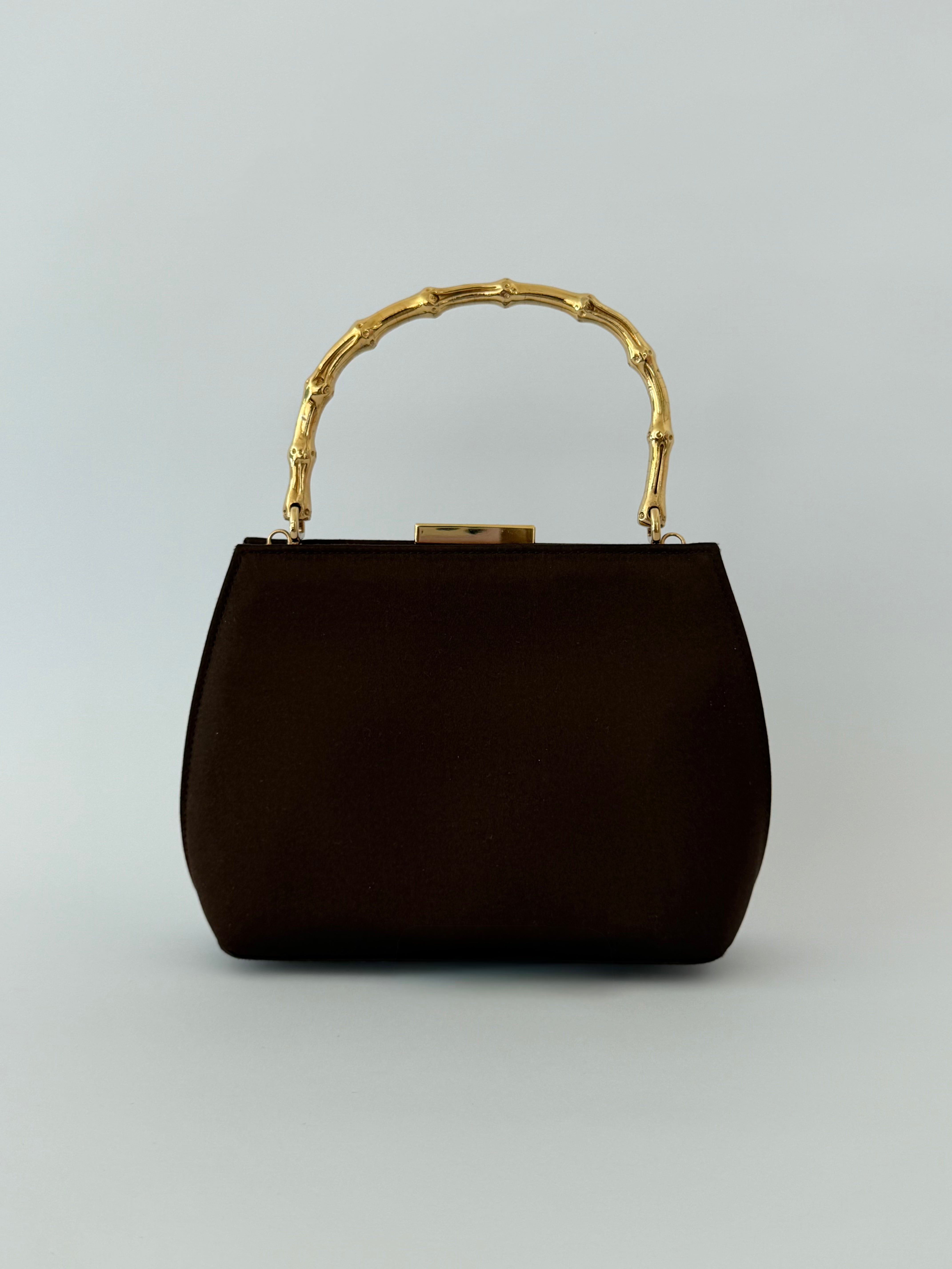 Gucci Vintage Satin Handbag Brown