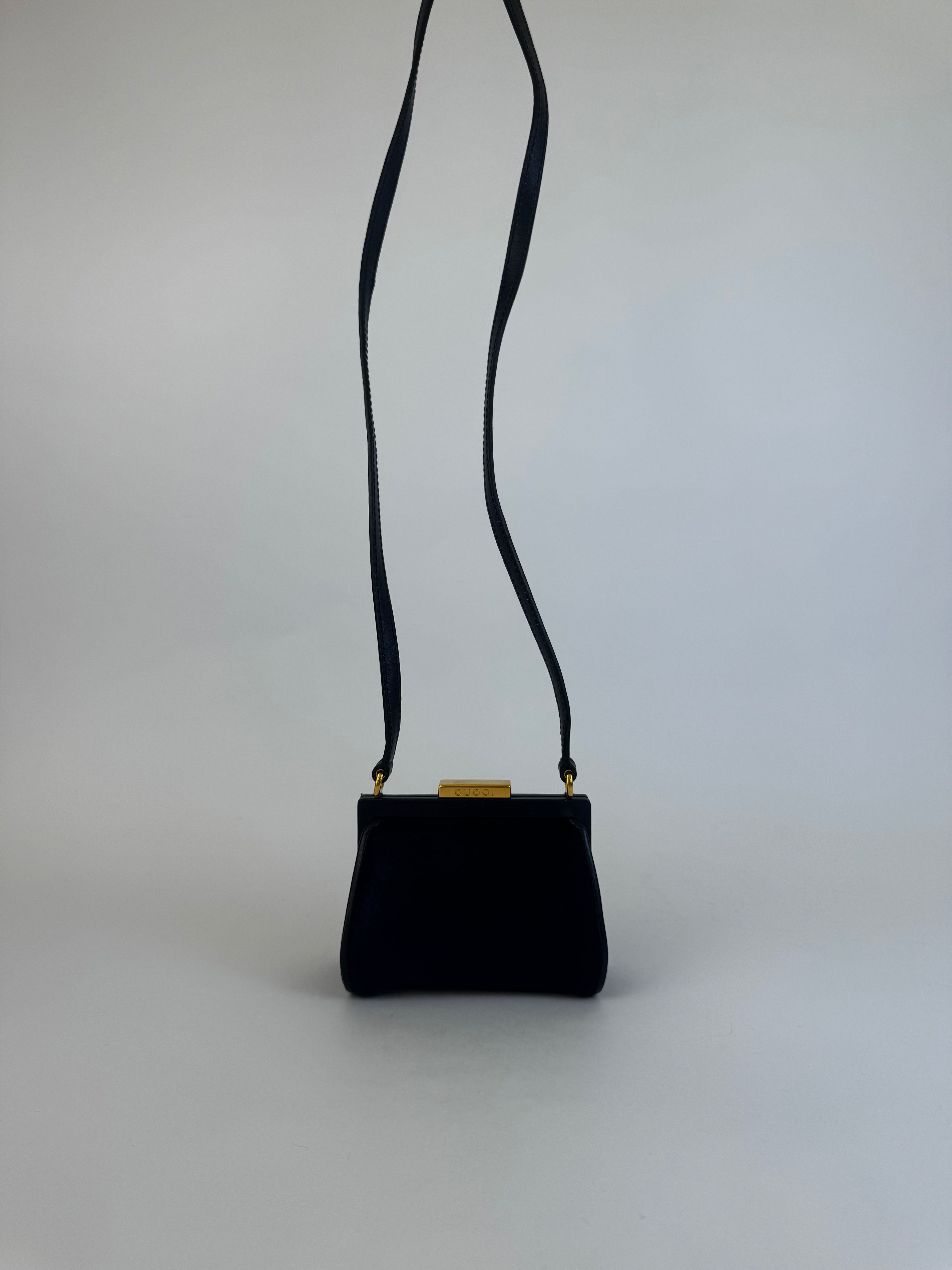 Gucci Navy Ponyhair Crossbody Bag