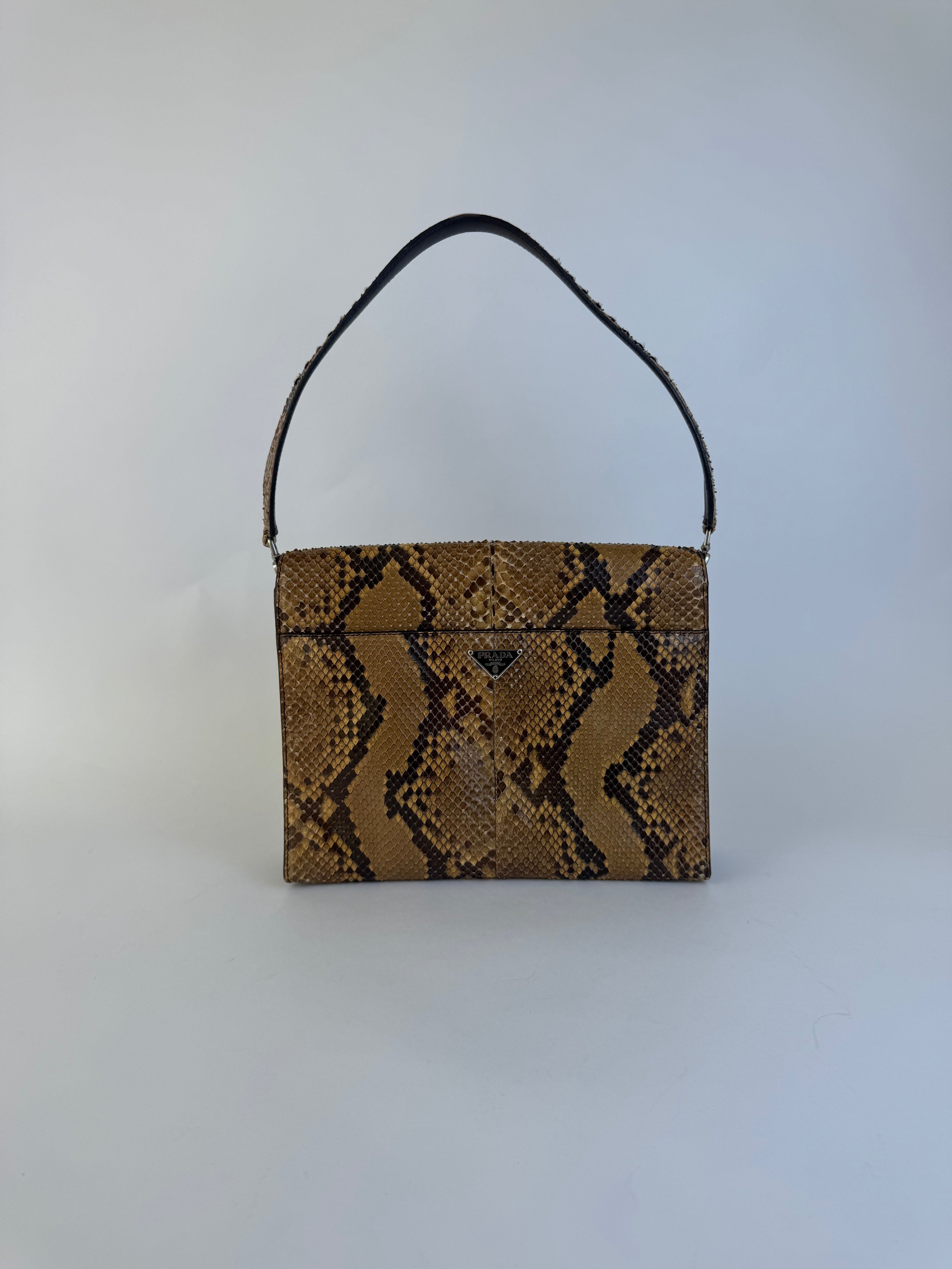 Prada Python Leather Shoulder Bag