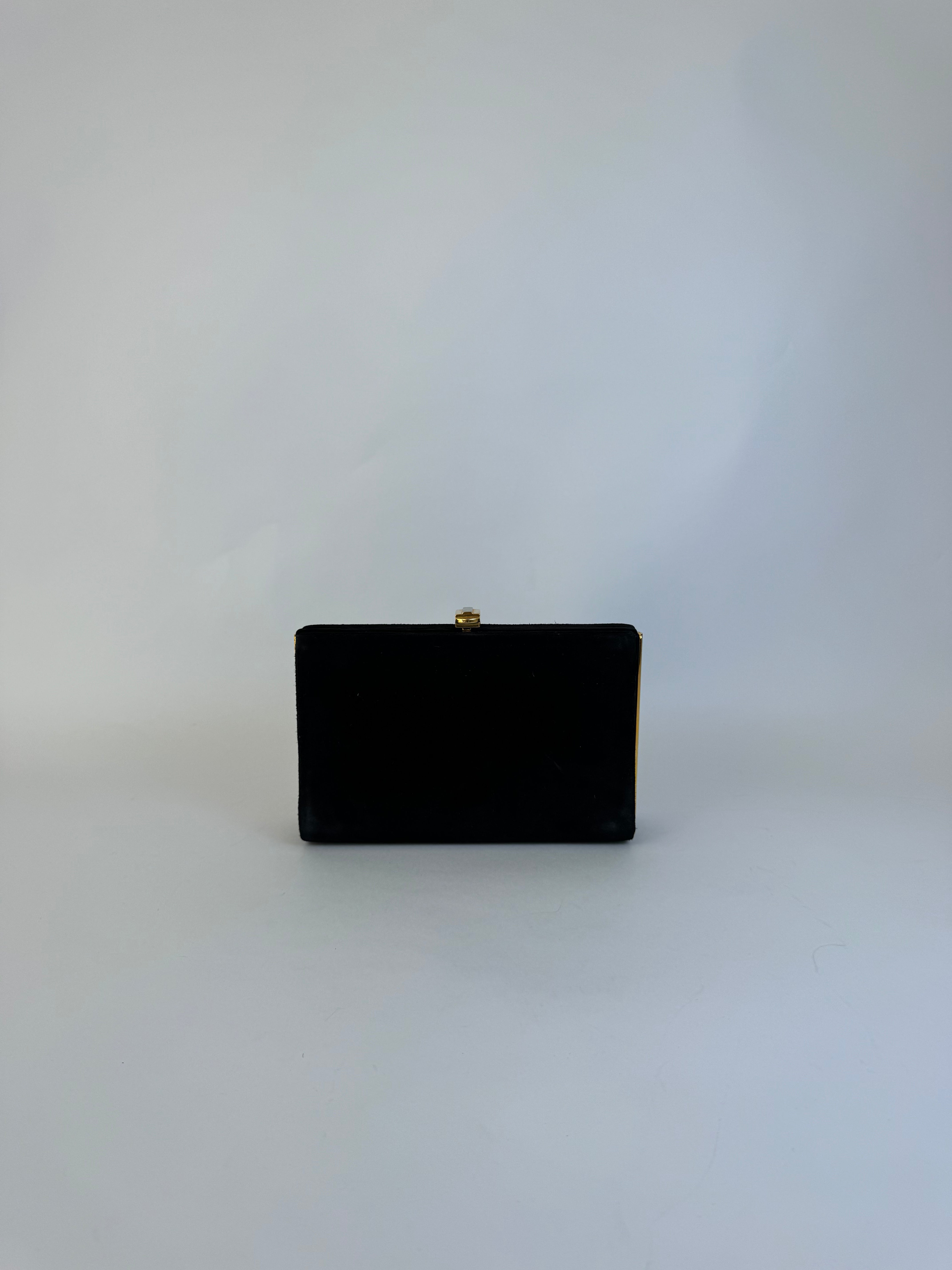 Gucci Vintage Black Suede Clutch
