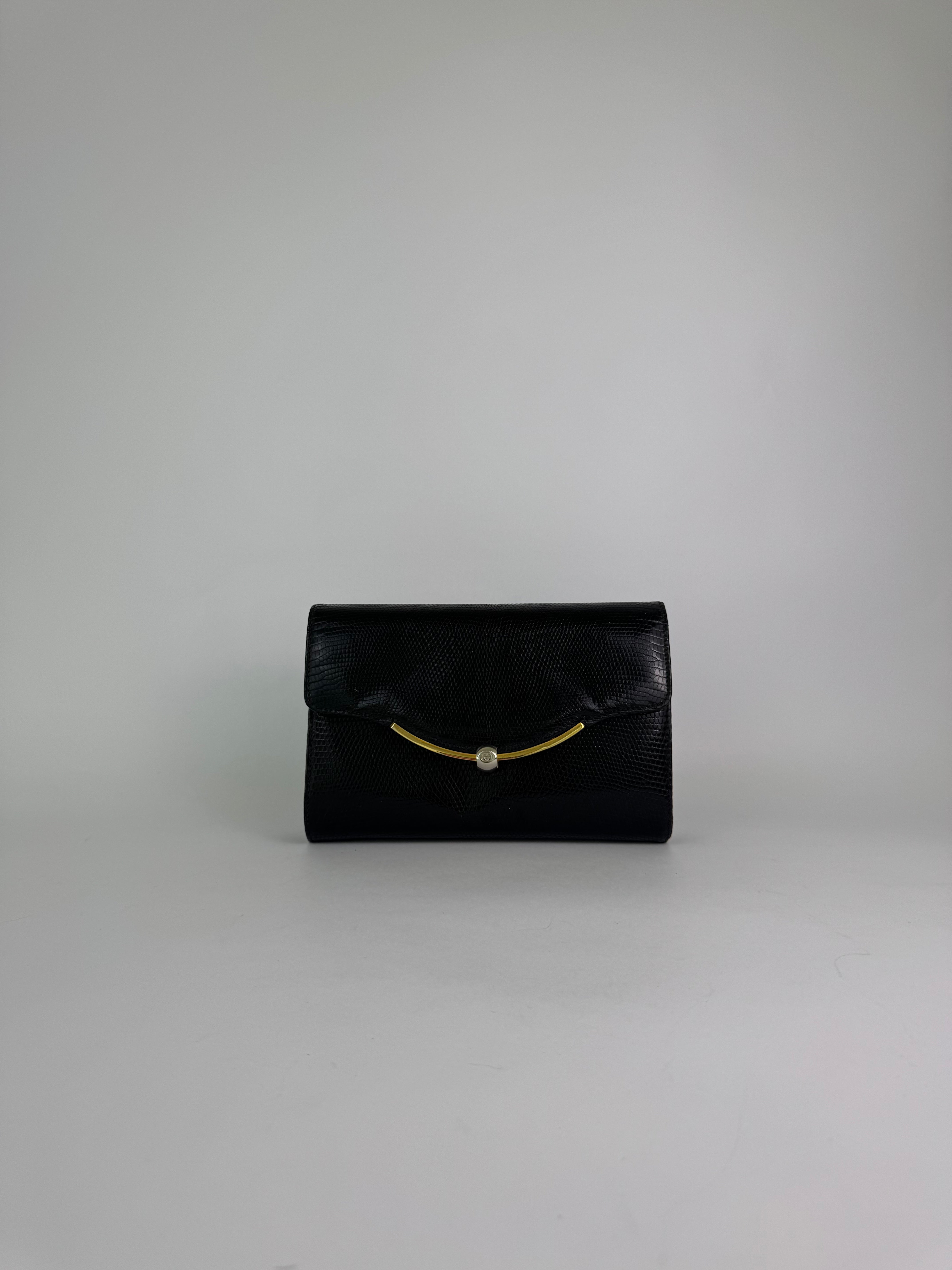 Gucci Vintage Lizard Embossed Clutch