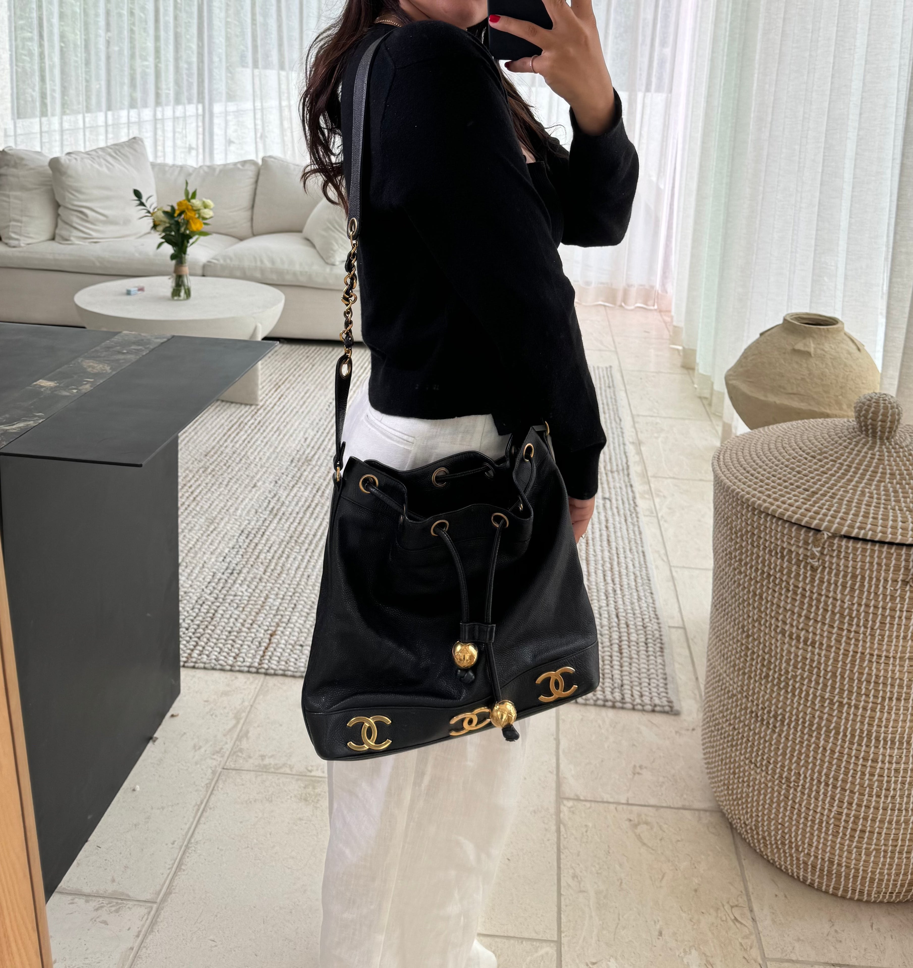 Chanel caviar bucket bag sale