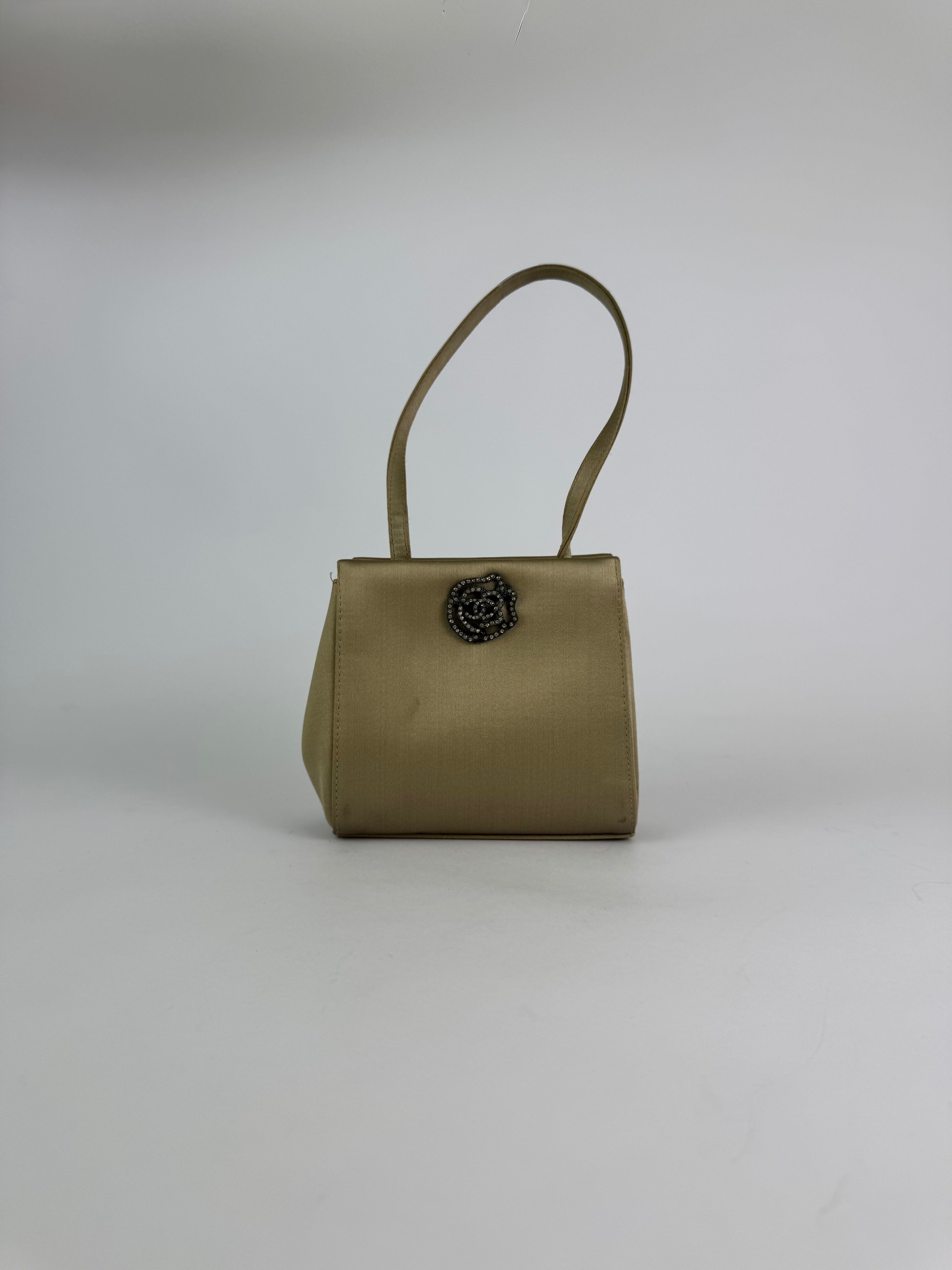 Chanel Satin Camellia Evening Bag