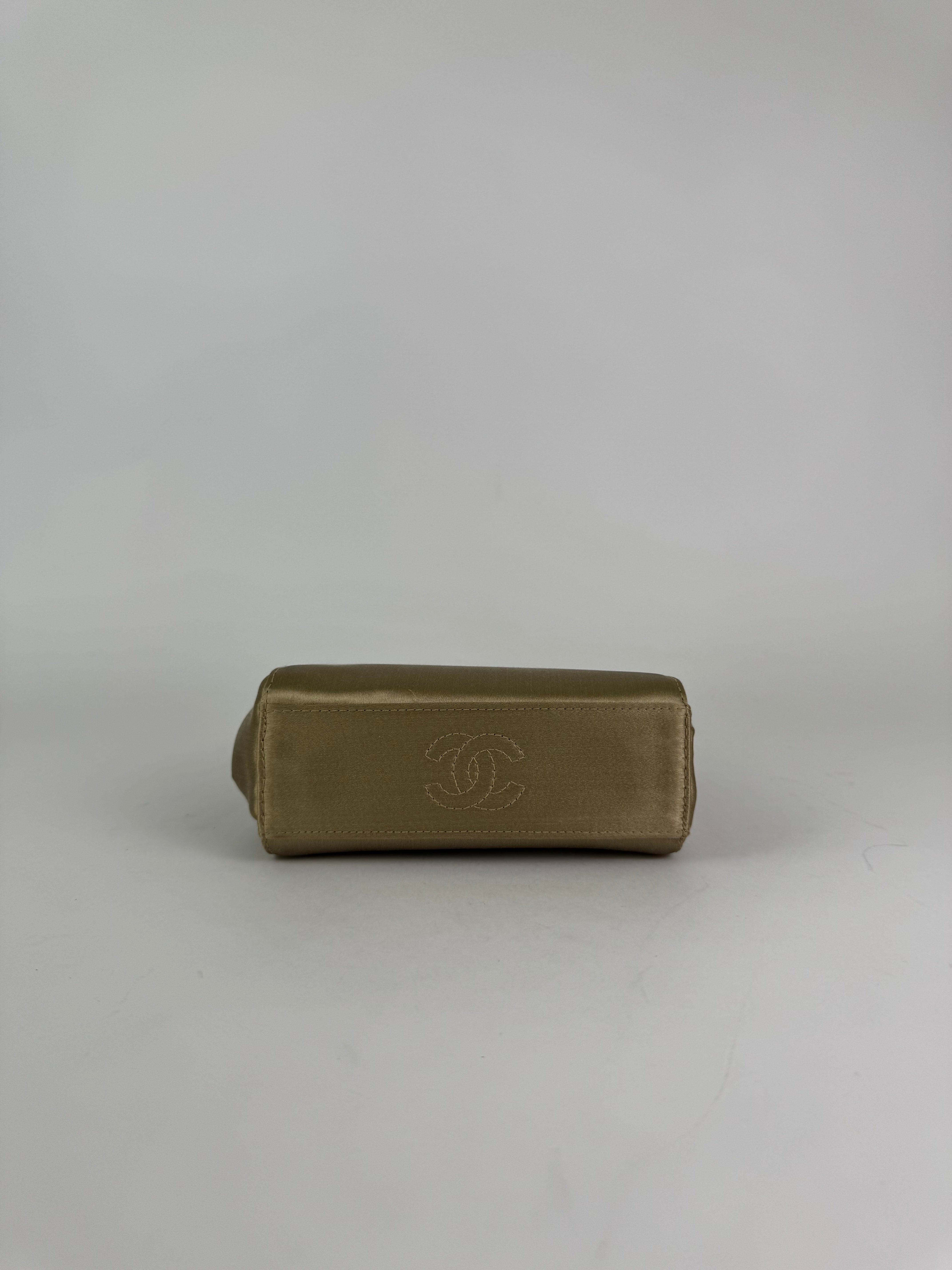 Chanel Satin Camellia Evening Bag