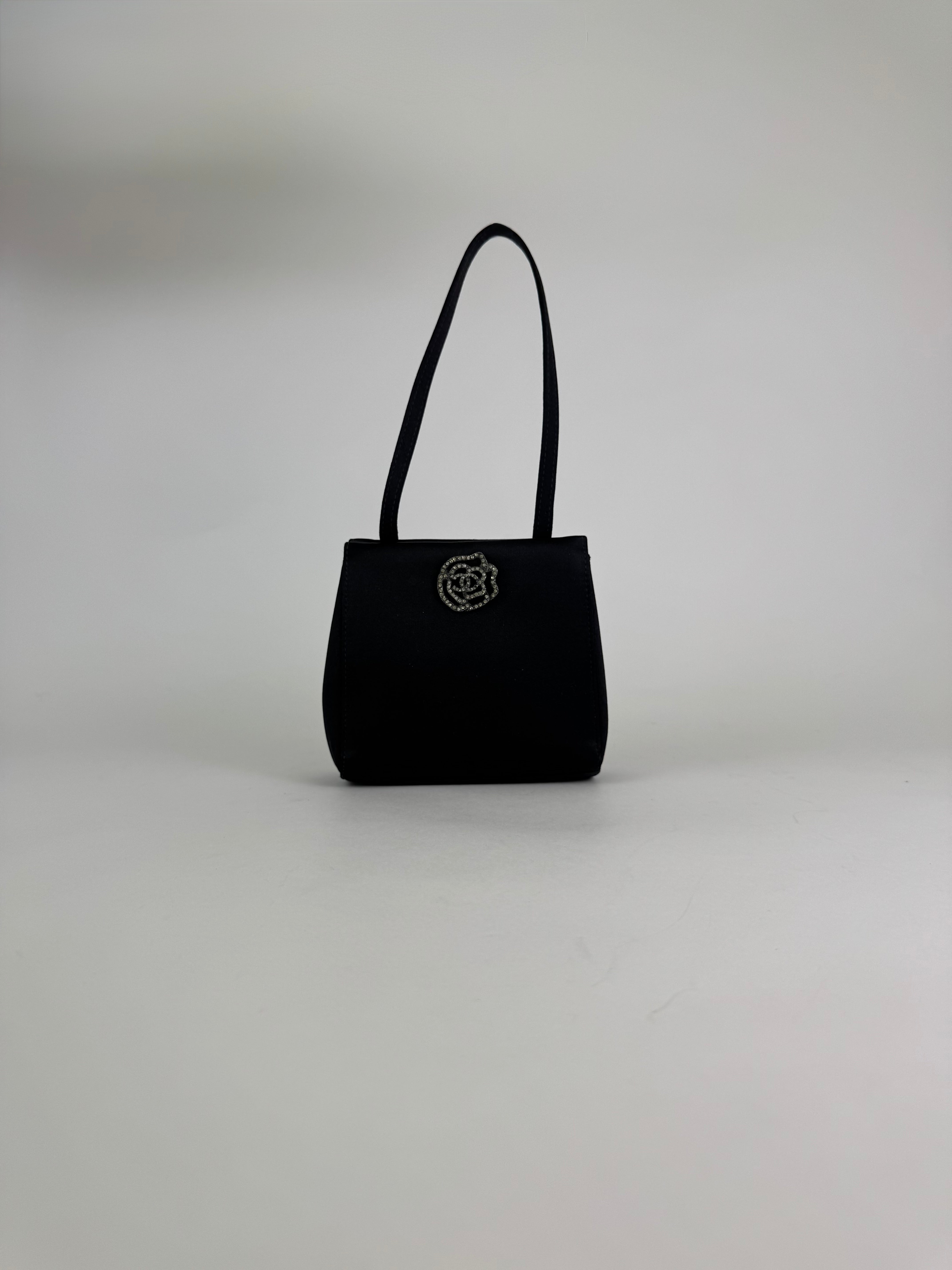 Chanel Satin Camellia Evening Bag