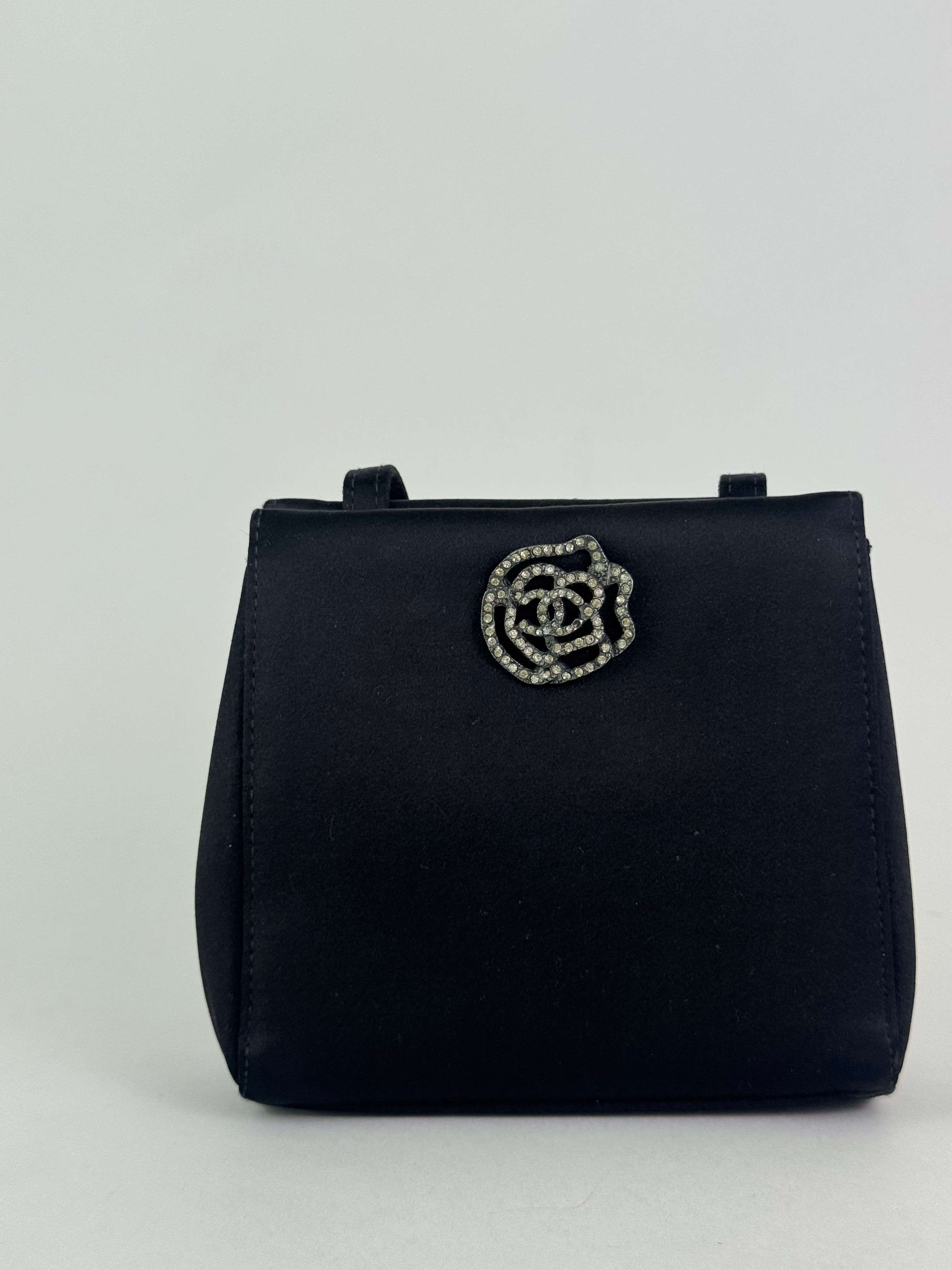 Chanel Satin Camellia Evening Bag
