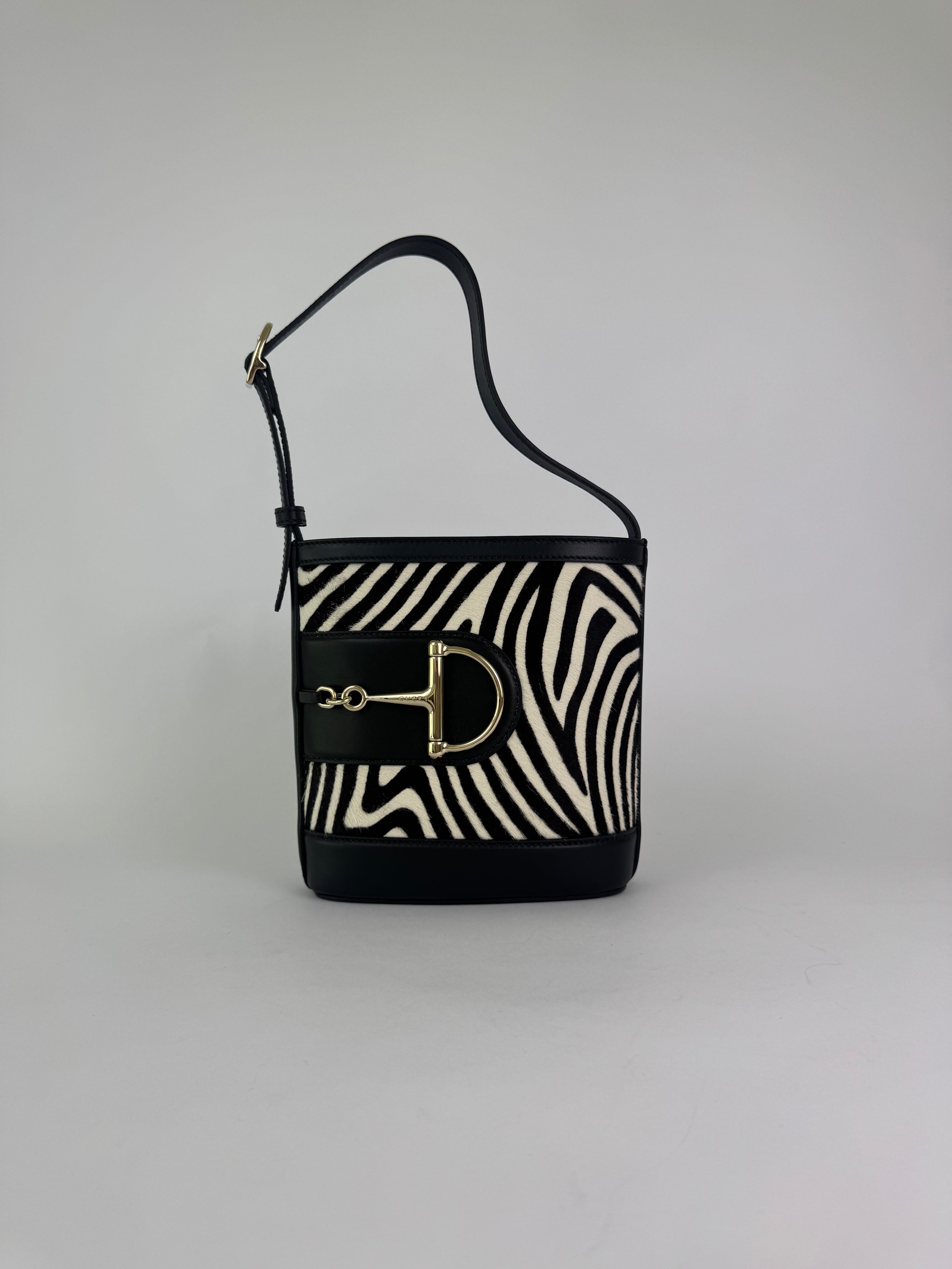 Gucci Vintage Zebra Ponyhair Bucket Shoulder Bag