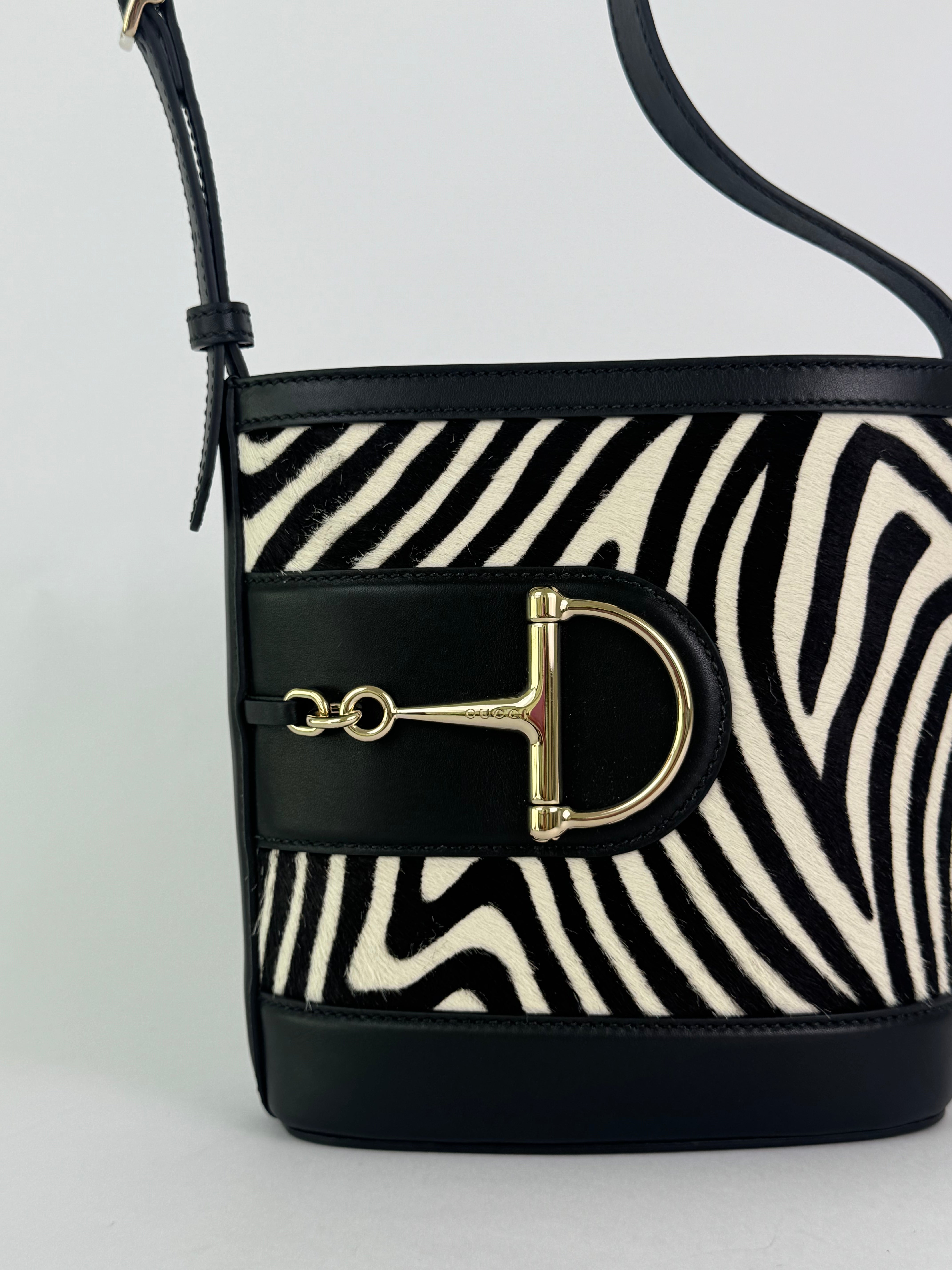 Gucci Vintage Zebra Ponyhair Bucket Shoulder Bag
