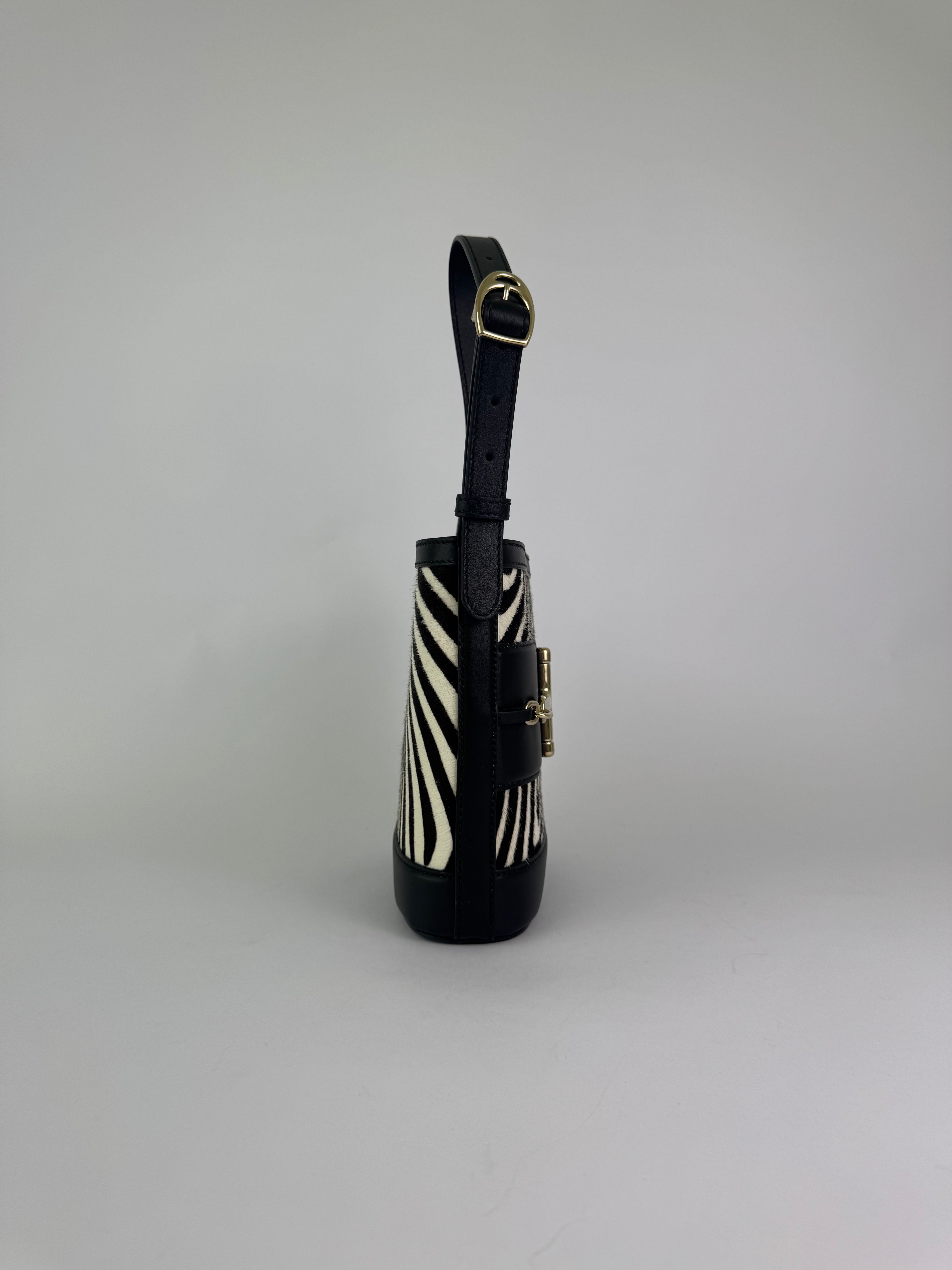 Gucci Vintage Zebra Ponyhair Bucket Shoulder Bag