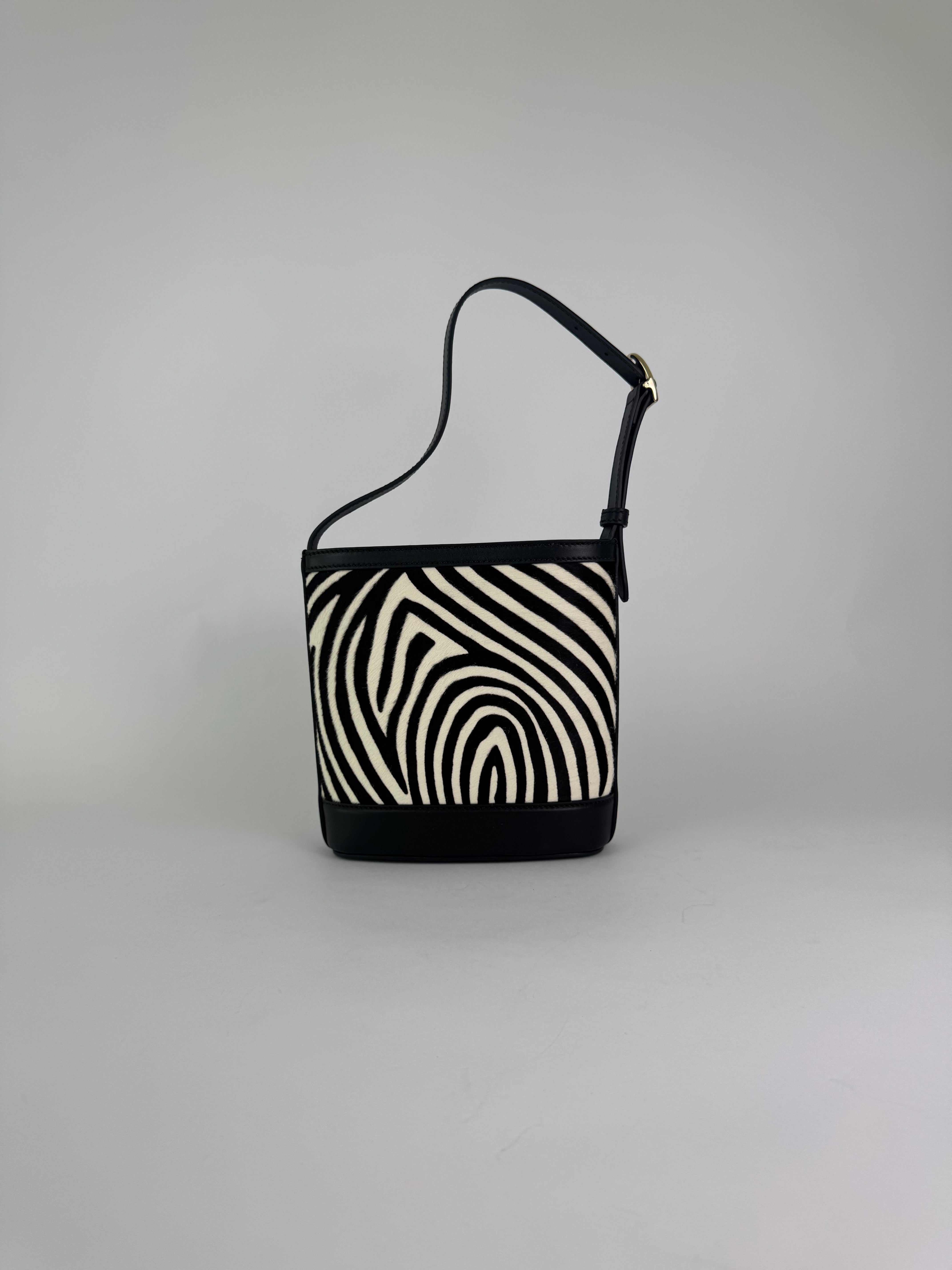 Gucci Vintage Zebra Ponyhair Bucket Shoulder Bag