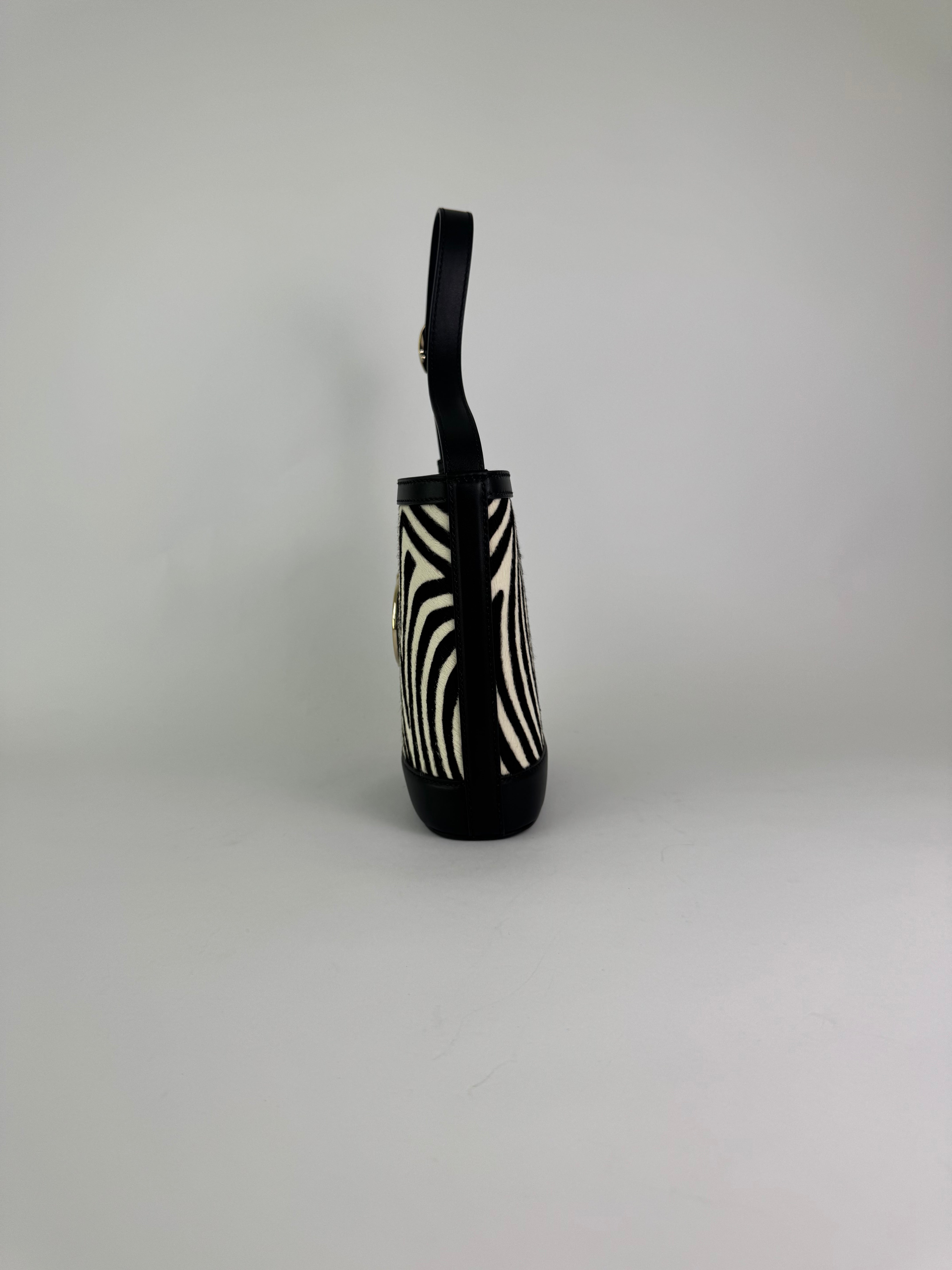 Gucci Vintage Zebra Ponyhair Bucket Shoulder Bag
