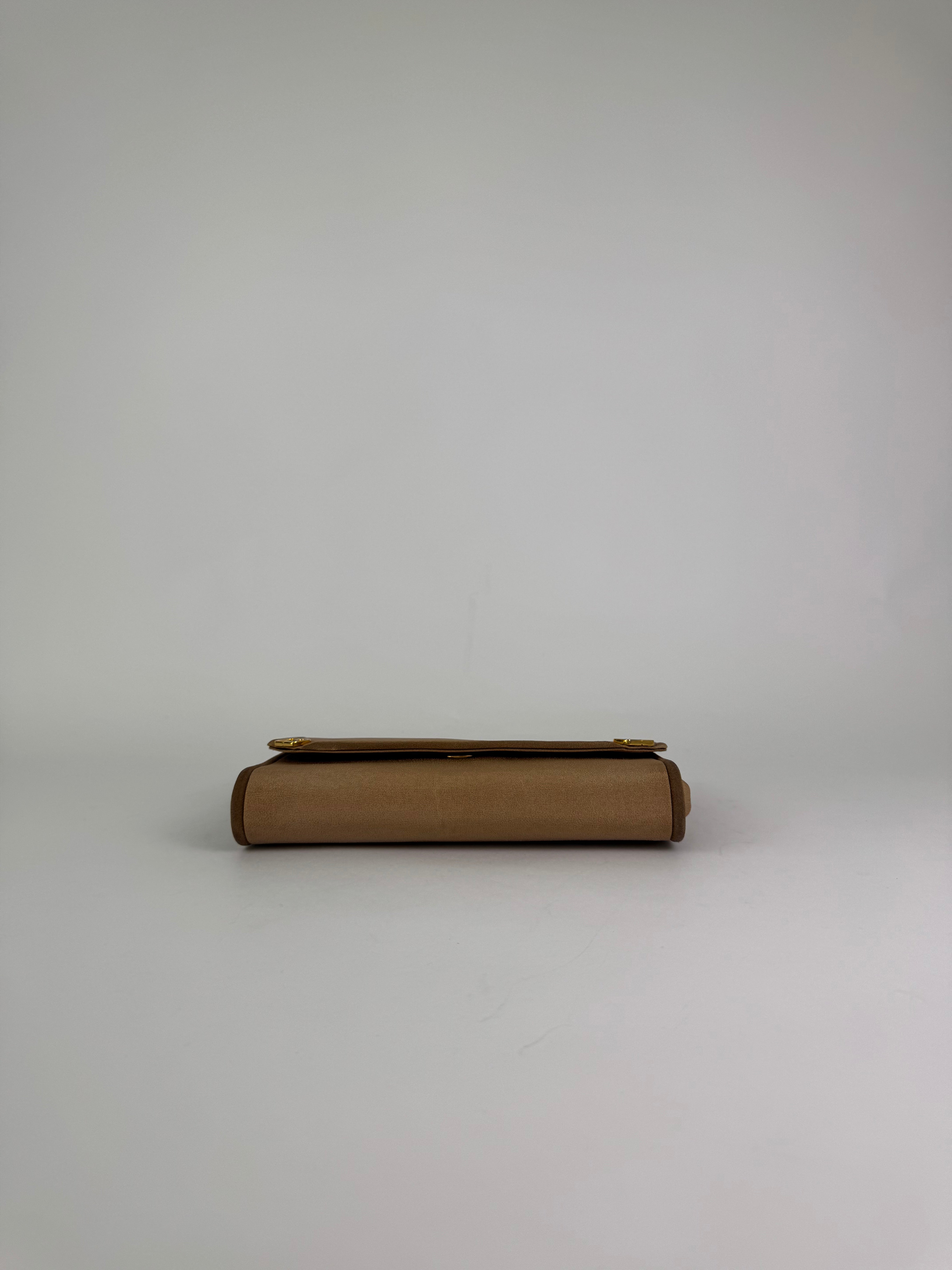 Gucci Neutral Canvas Clutch