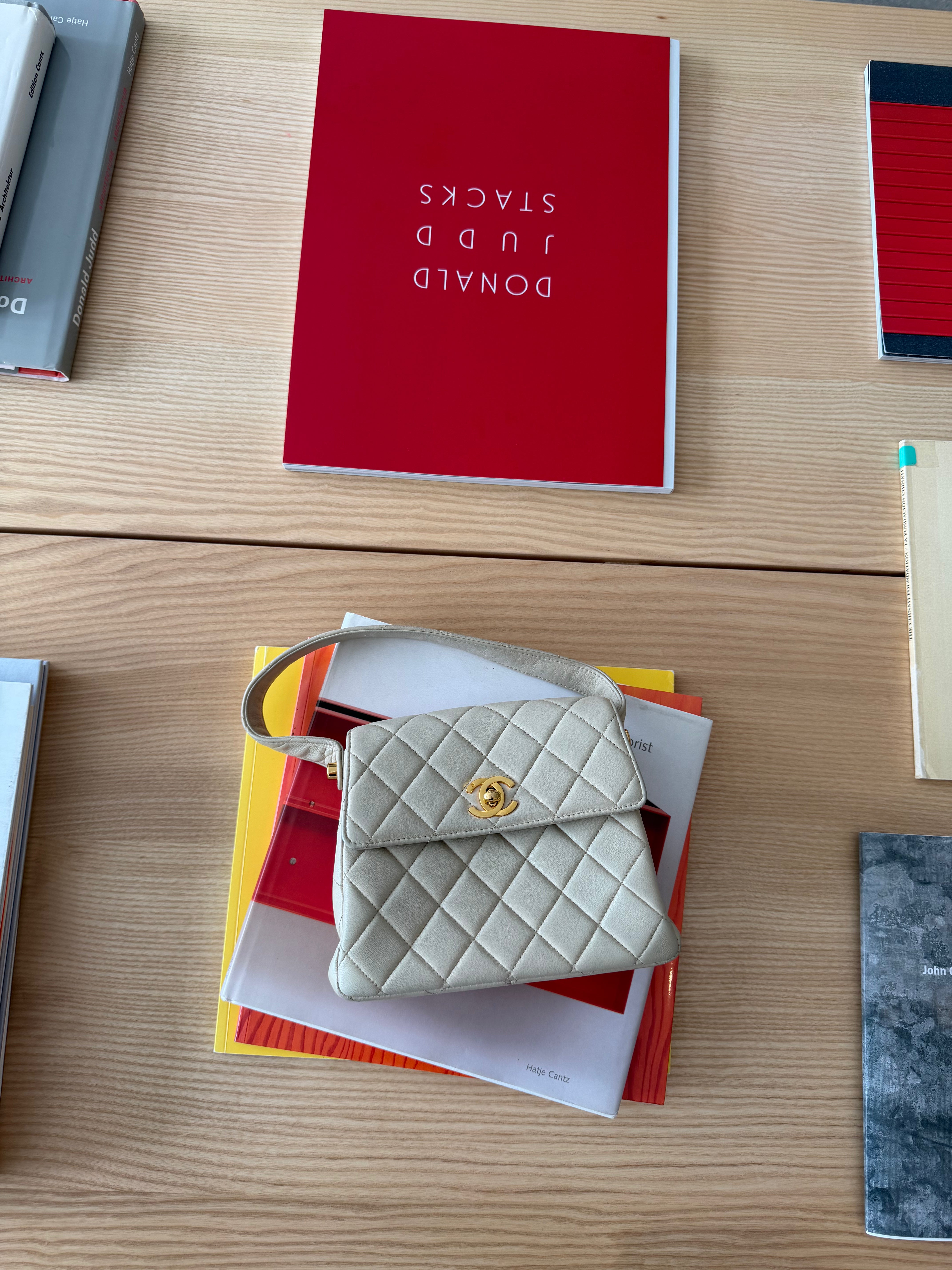 Chanel Ivory Lambskin Evening Bag