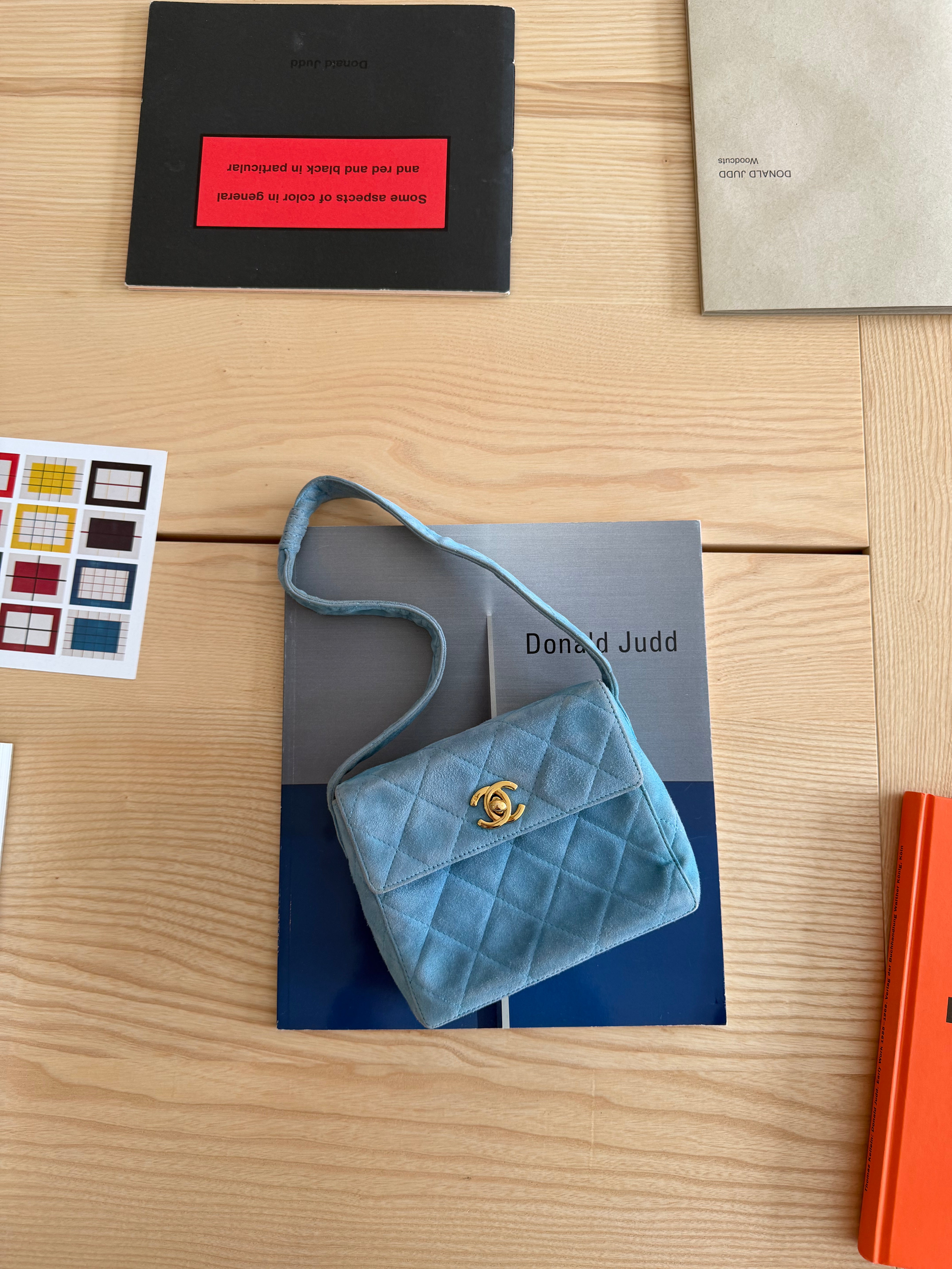 Chanel Quilted Suede Mini Flap