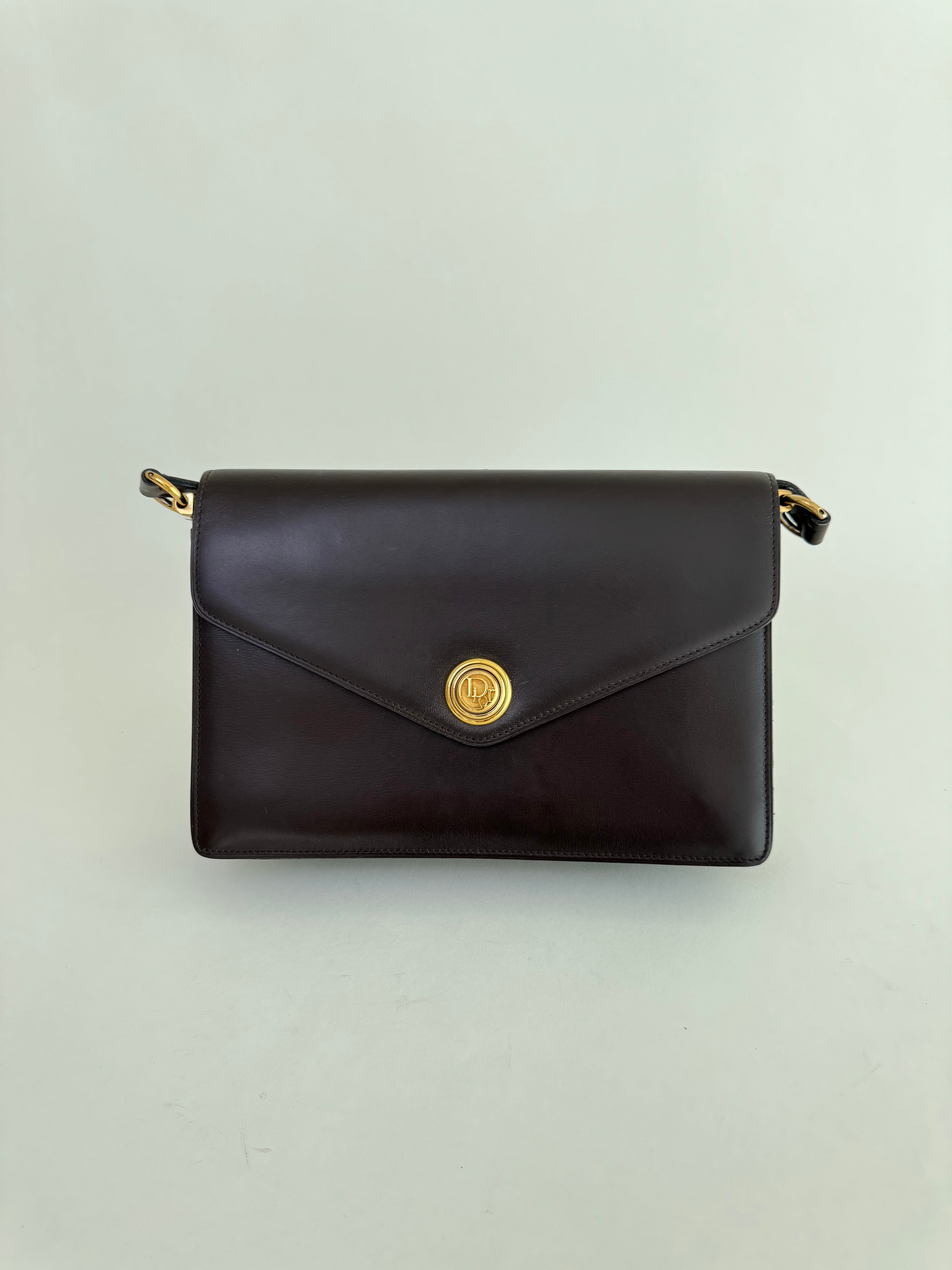 Christian Dior Brown Leather Crossbody/Clutch