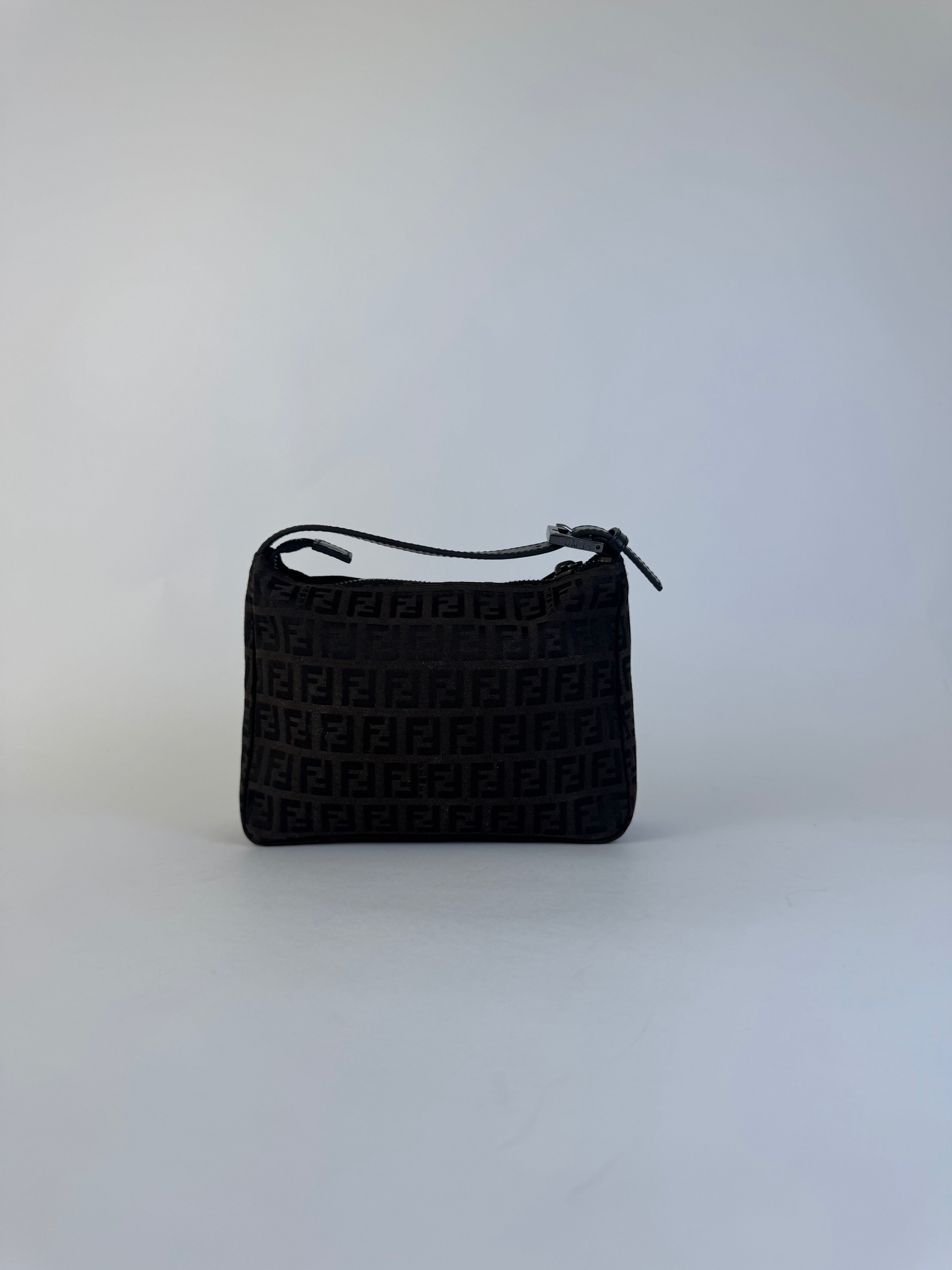 Fendi Zucchino Pouchette Handbag Brown