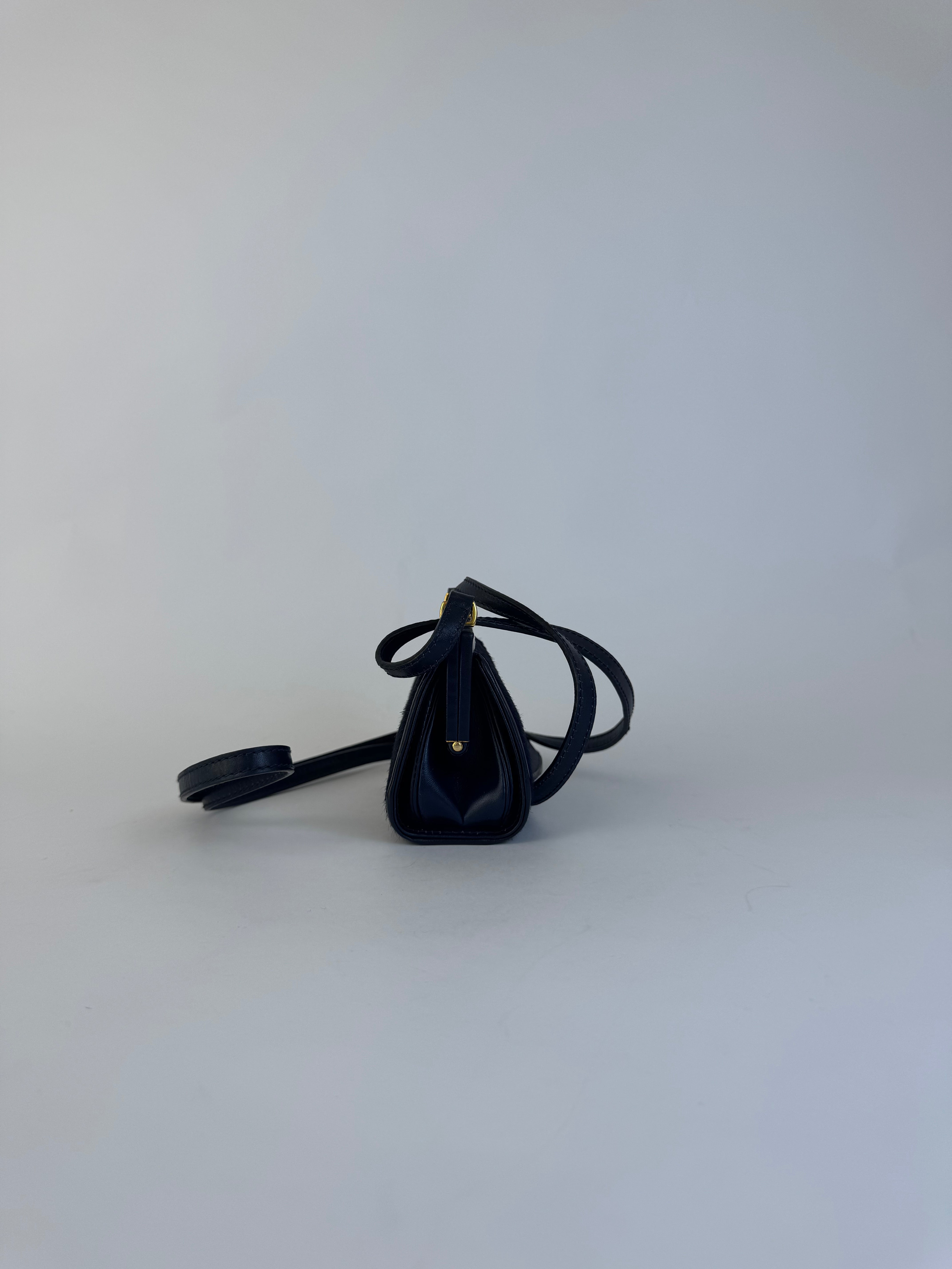 Gucci Navy Ponyhair Crossbody Bag