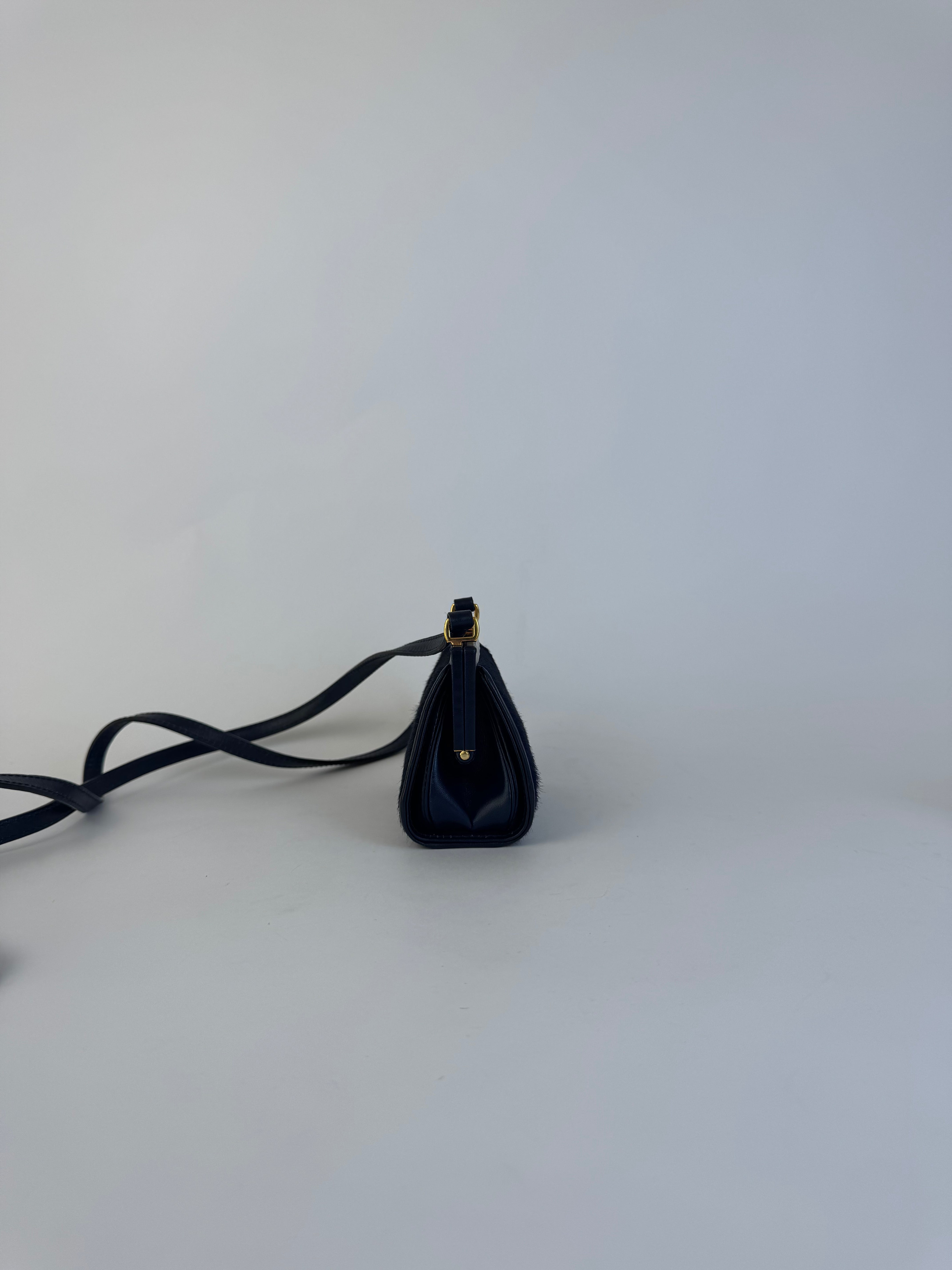 Gucci Navy Ponyhair Crossbody Bag