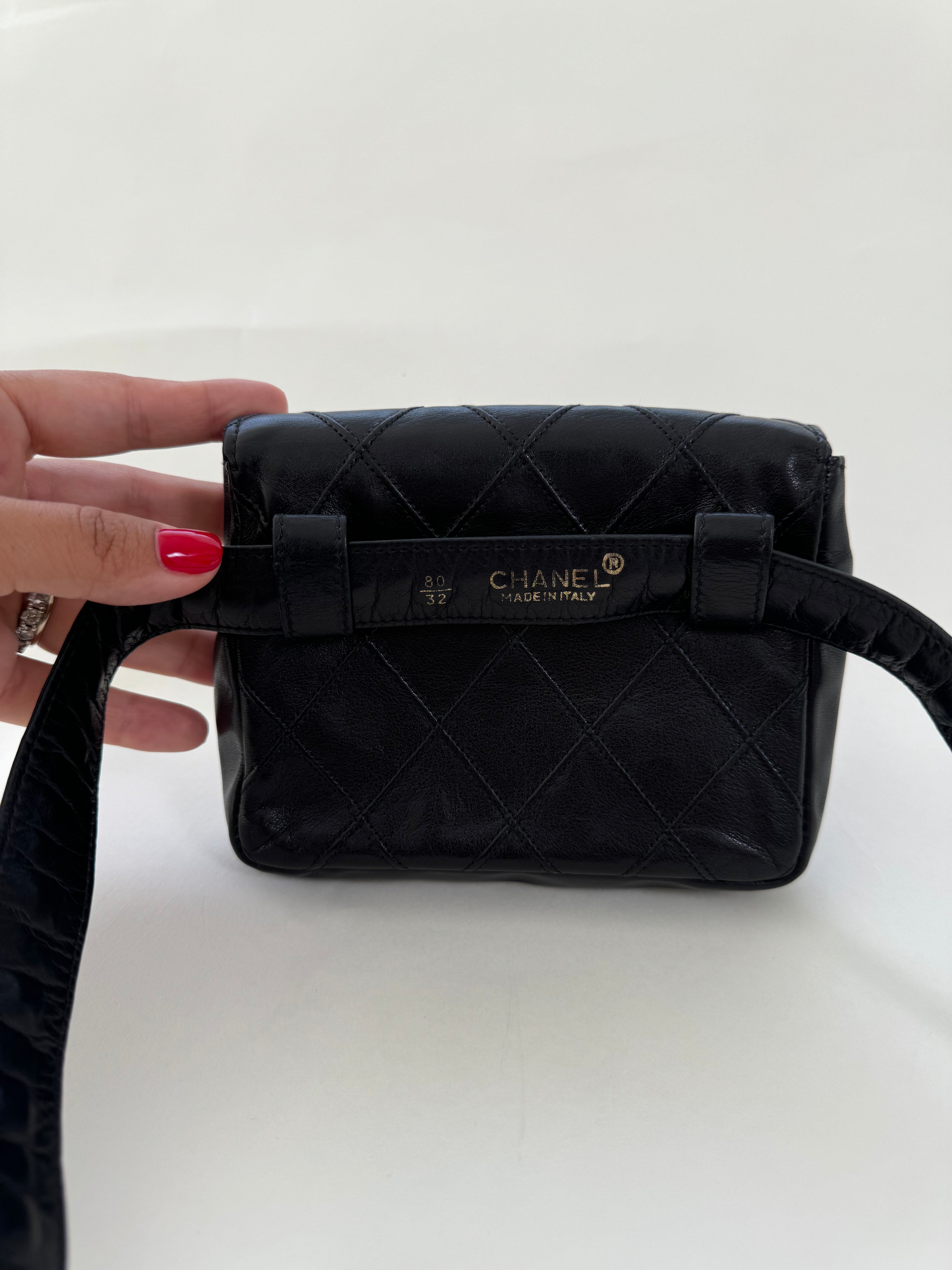 Chanel Black Leather Madmoiselle Belt Bag