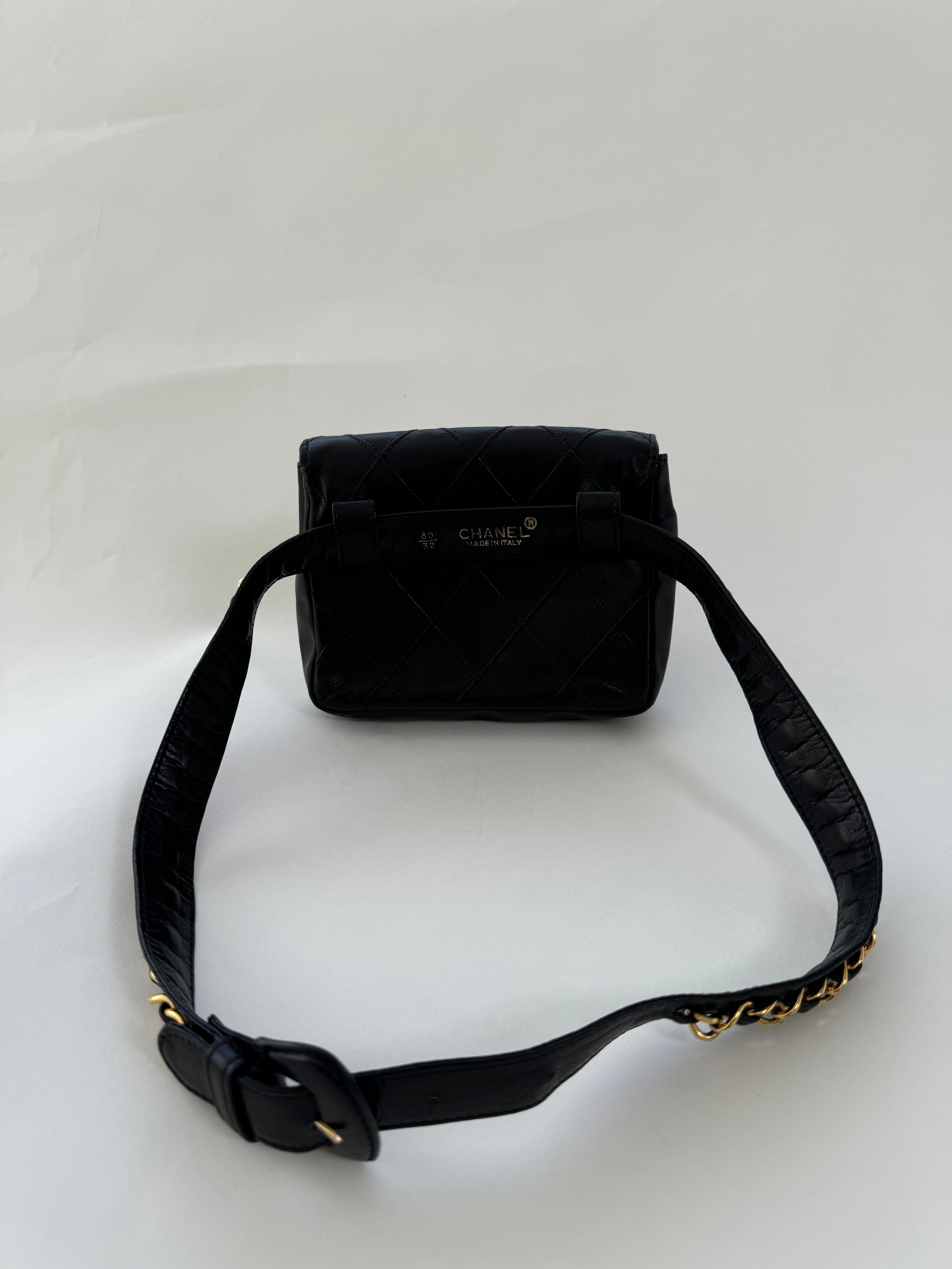 Chanel Black Leather Madmoiselle Belt Bag