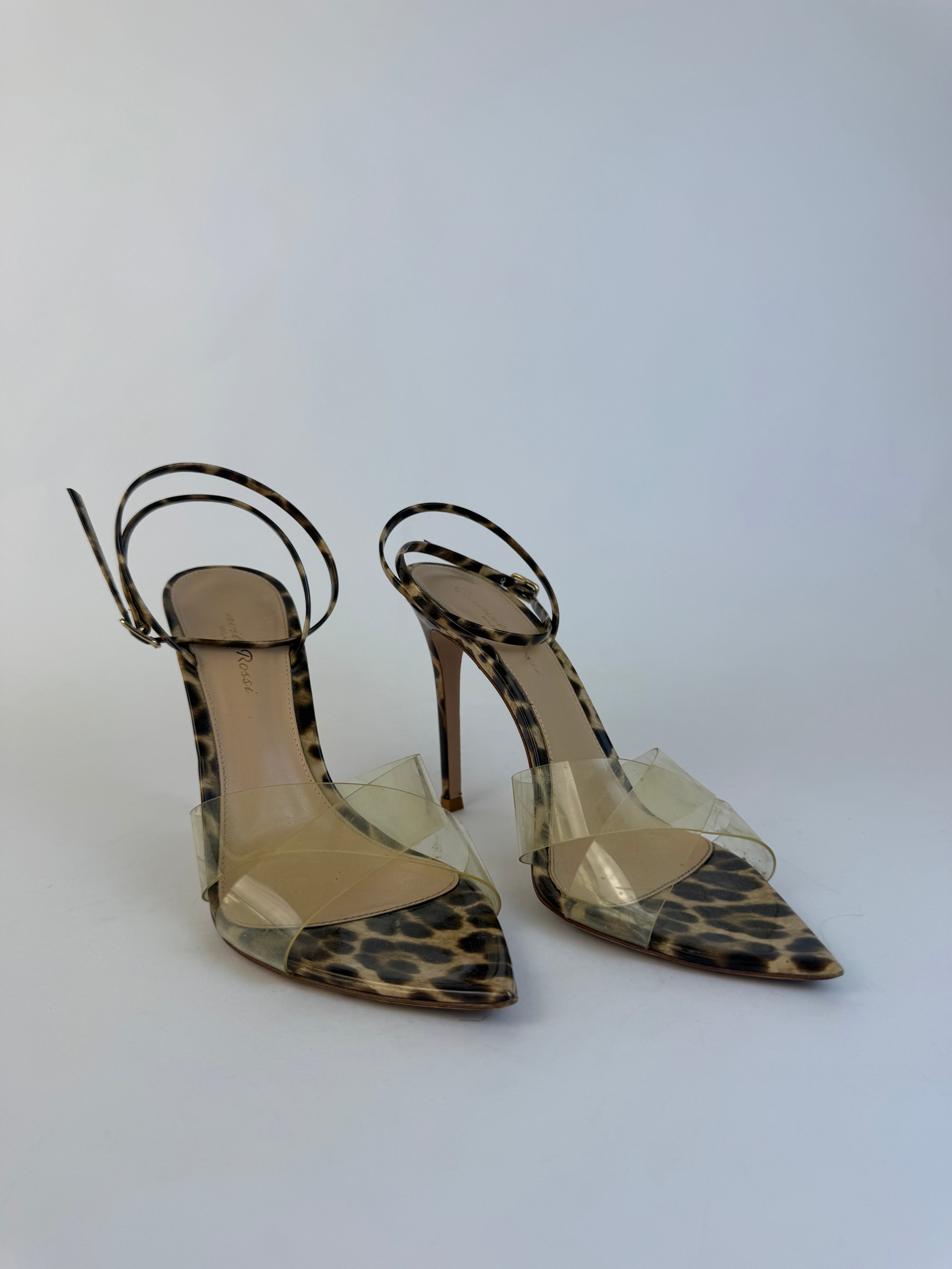 Gianvito Rossi Leopard PVC Heels 37