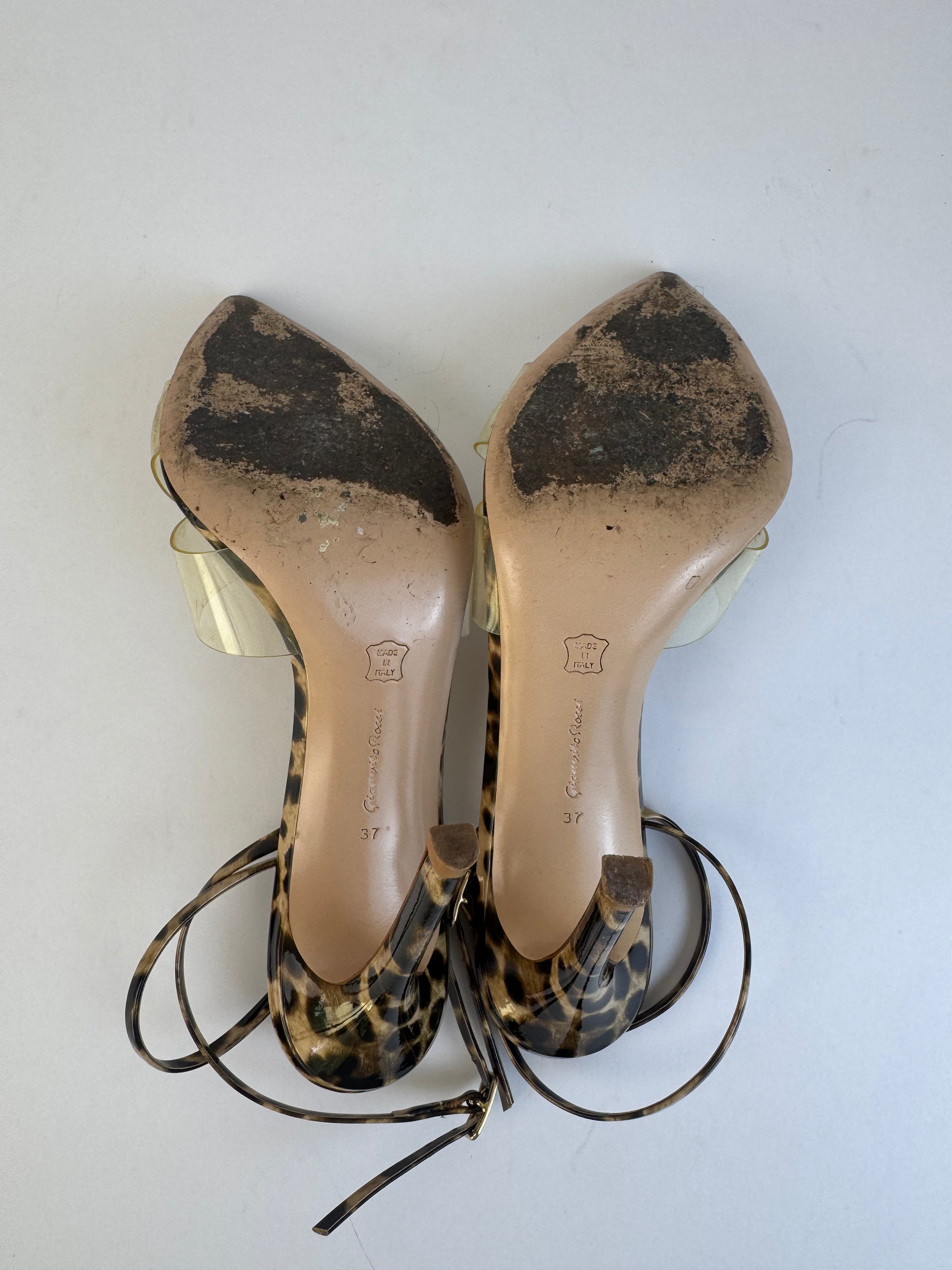 Gianvito Rossi Leopard PVC Heels 37
