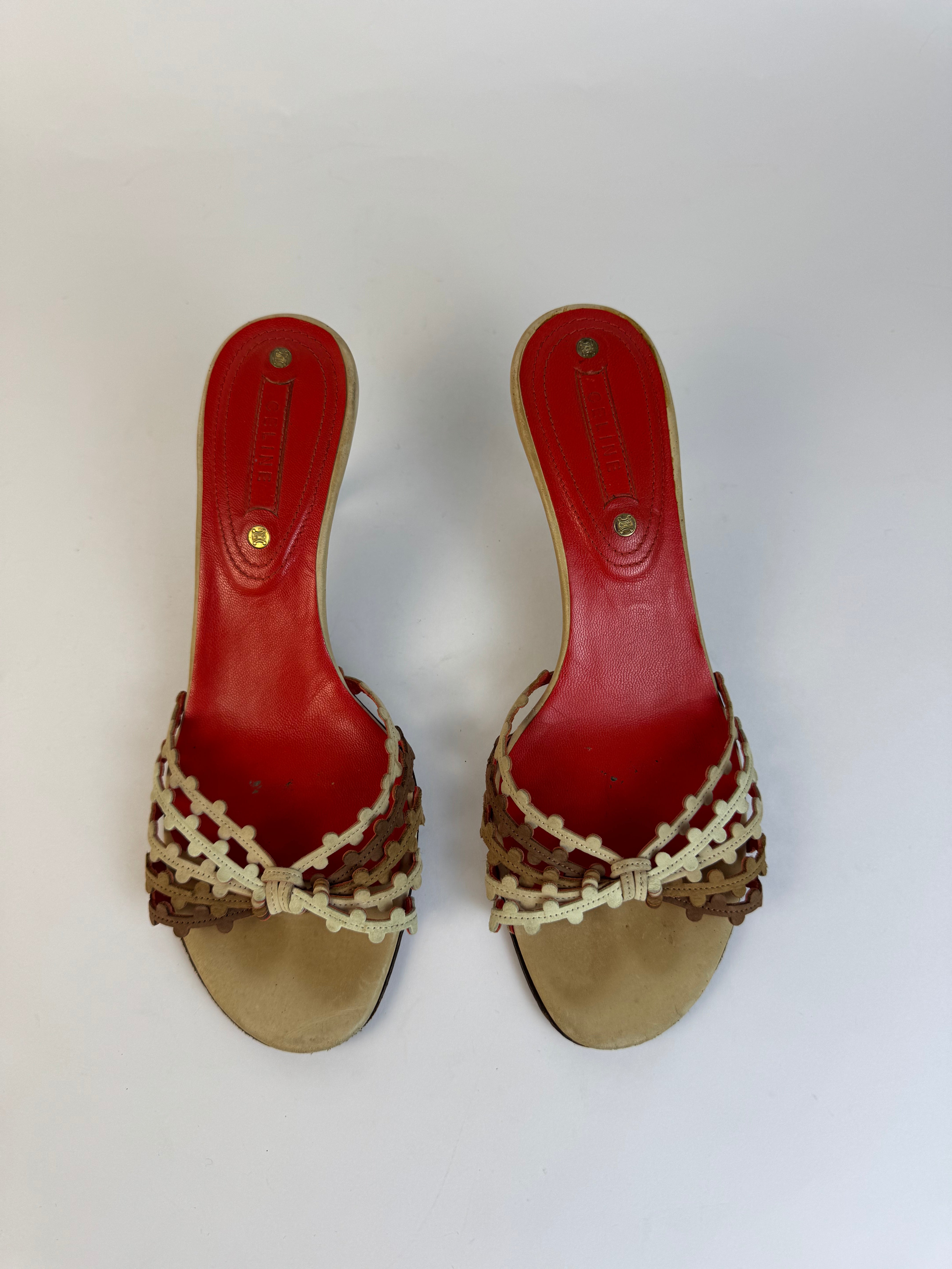 Celine Woven Leather Slide Sandals 35