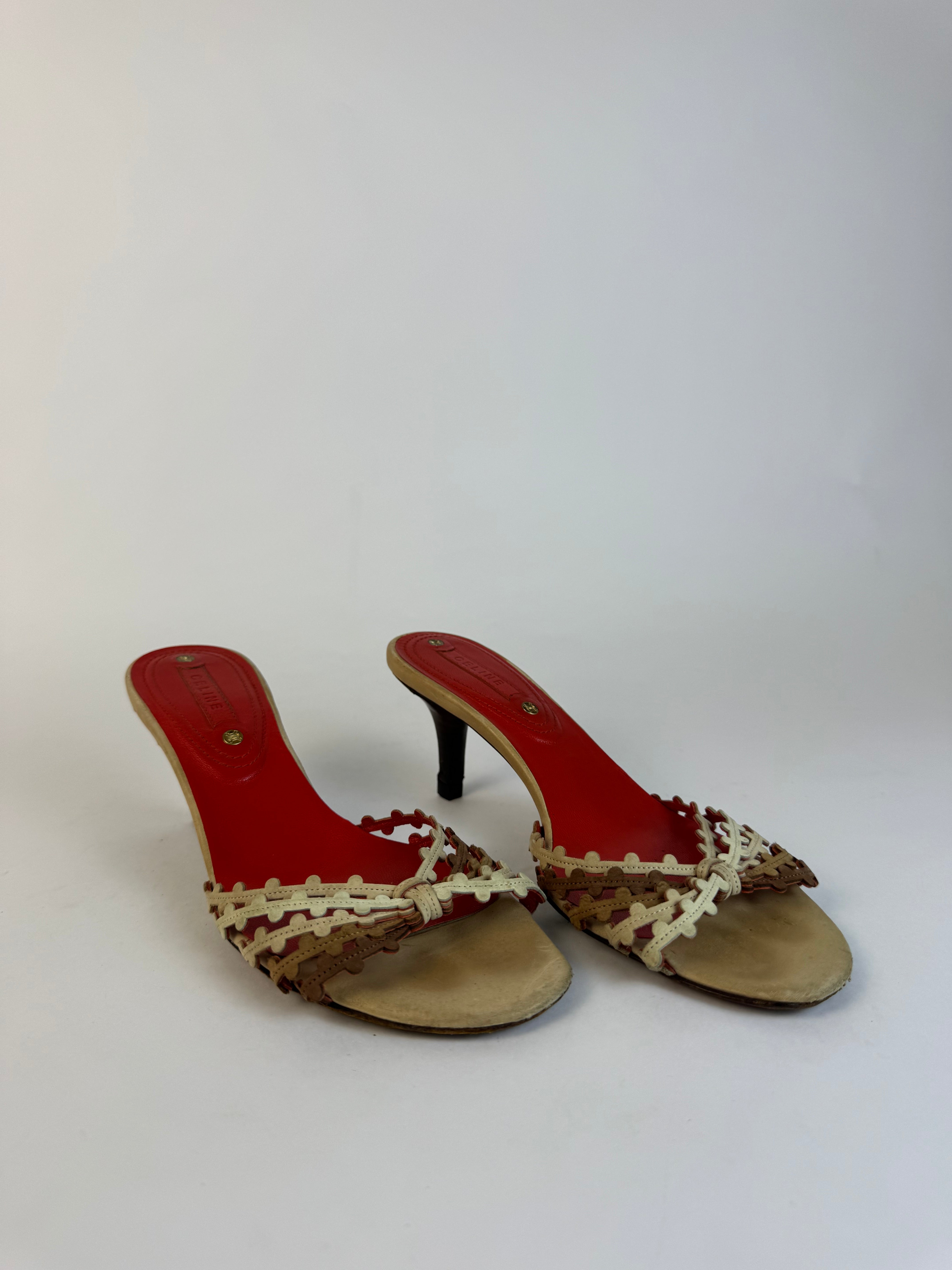 Celine Woven Leather Slide Sandals 35