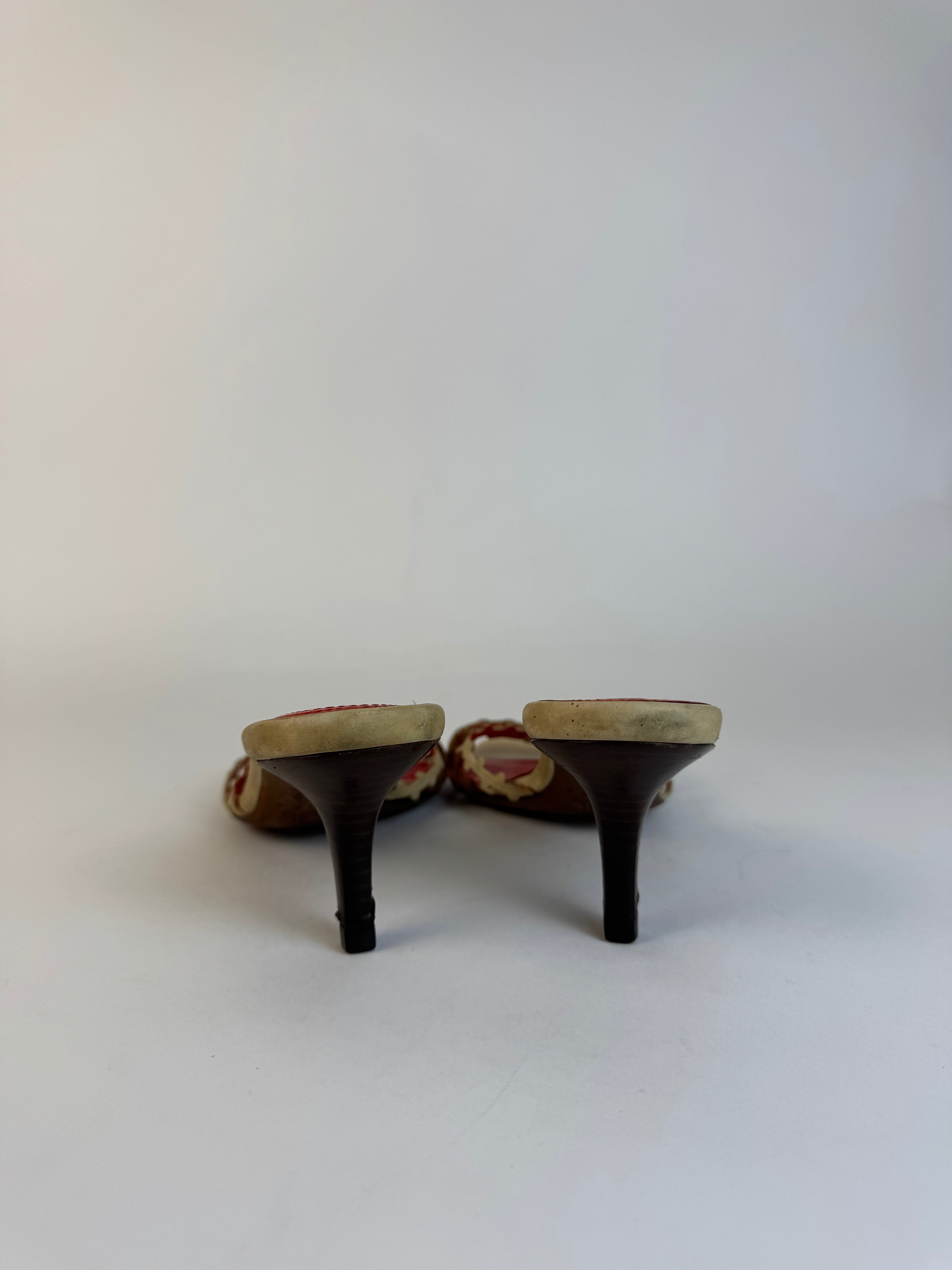 Celine Woven Leather Slide Sandals 35