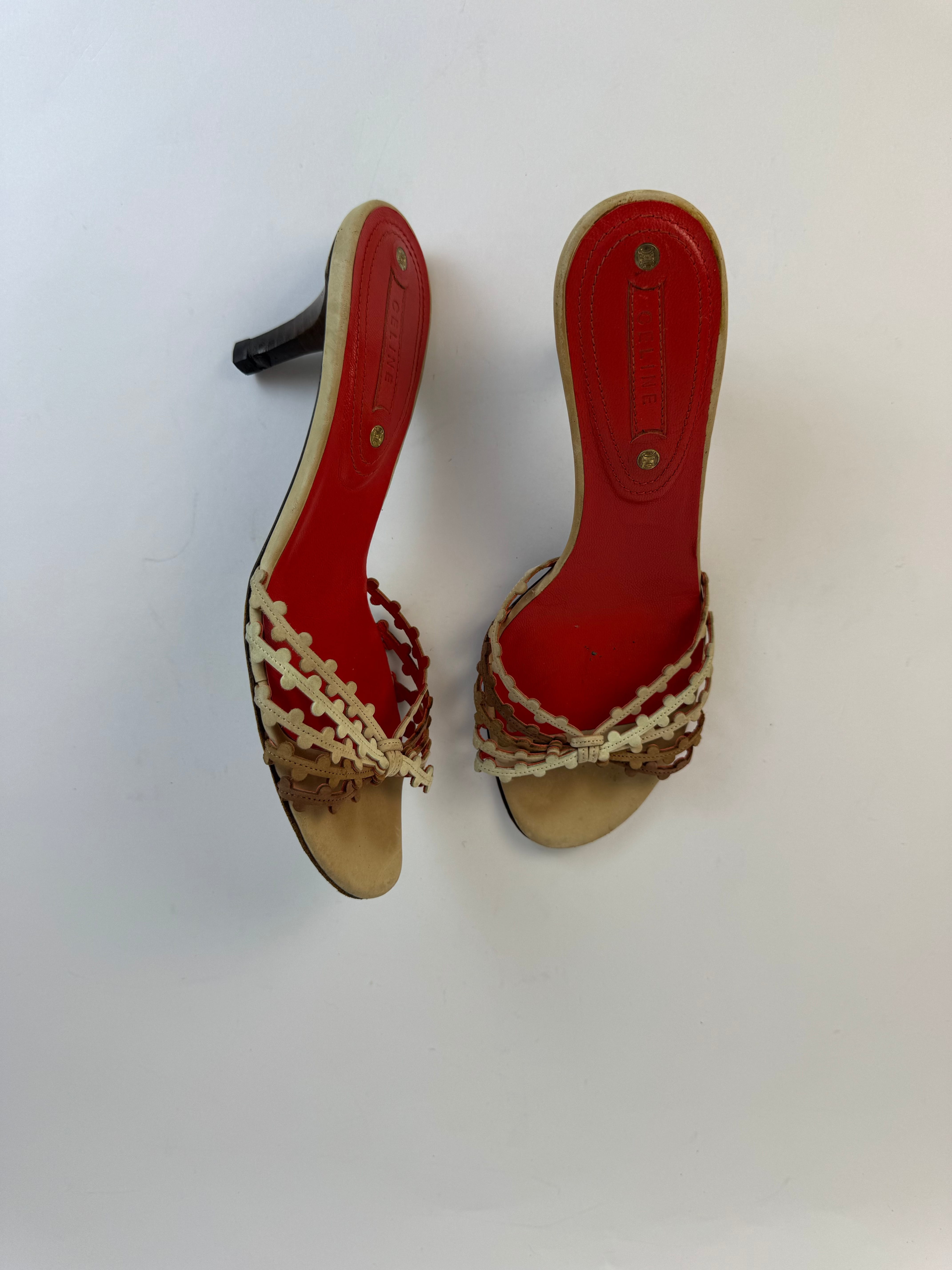 Celine Woven Leather Slide Sandals 35